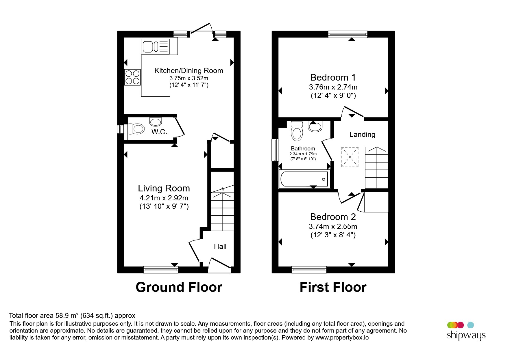 336, Chester Road North, Kidderminster floorplan