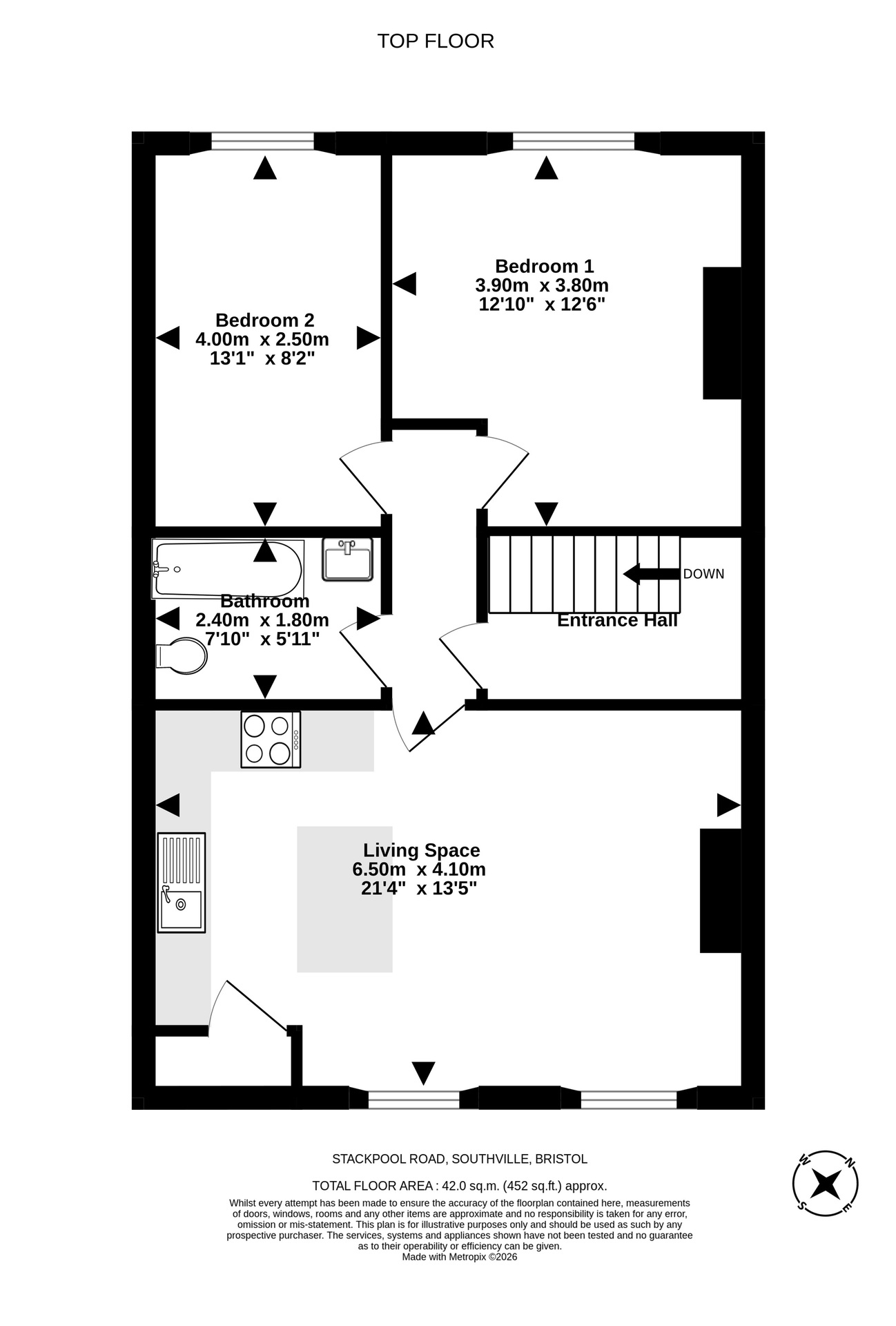 Top Floor Flat 92 Stackpool Road, BRISTOL floorplan