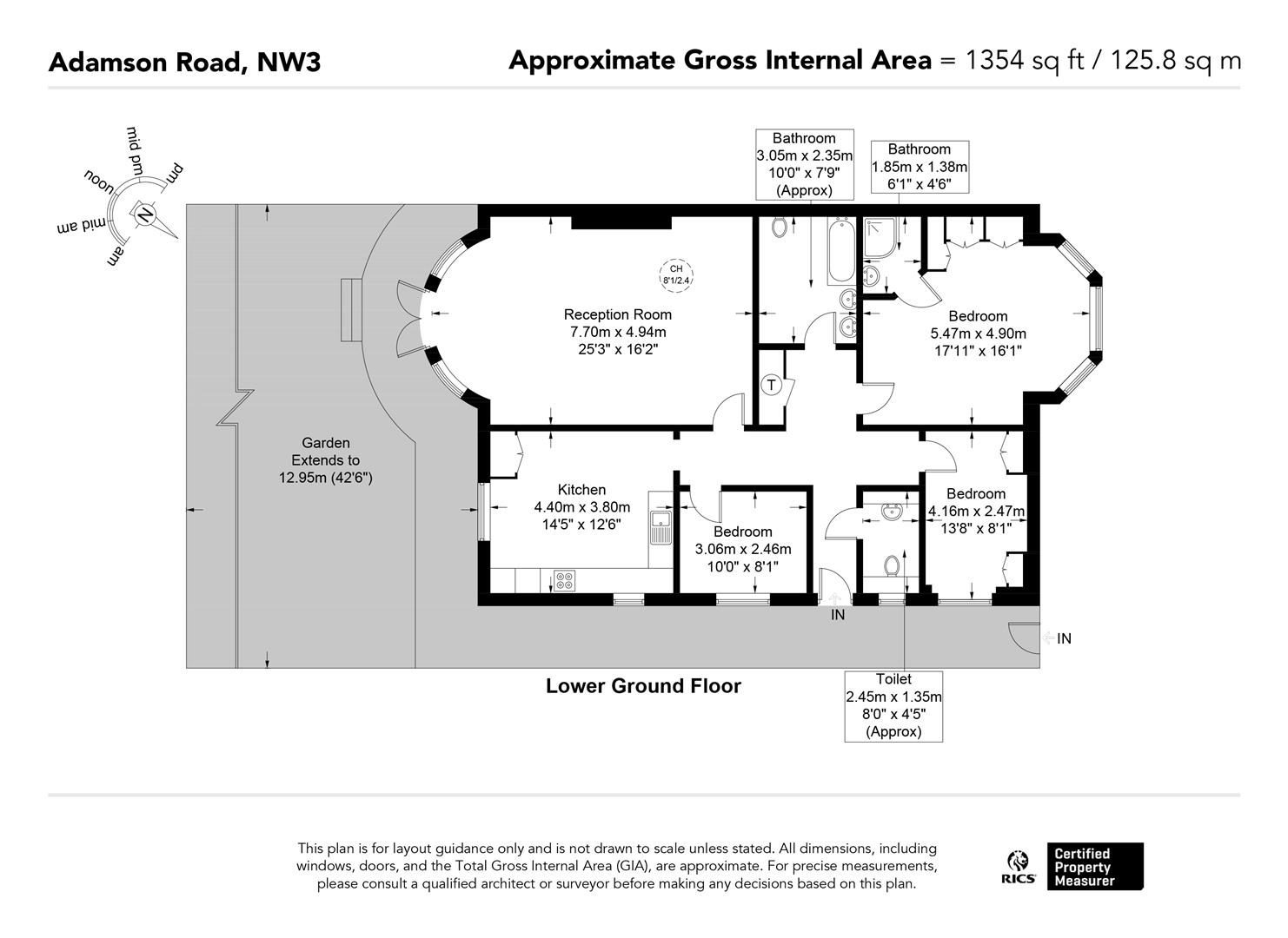 Flat 1, 10, Adamson Road, London floorplan