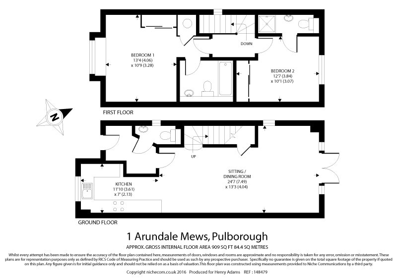 2 Bedrooms Semi-detached house to rent in Arundale Mews, Pulborough RH20