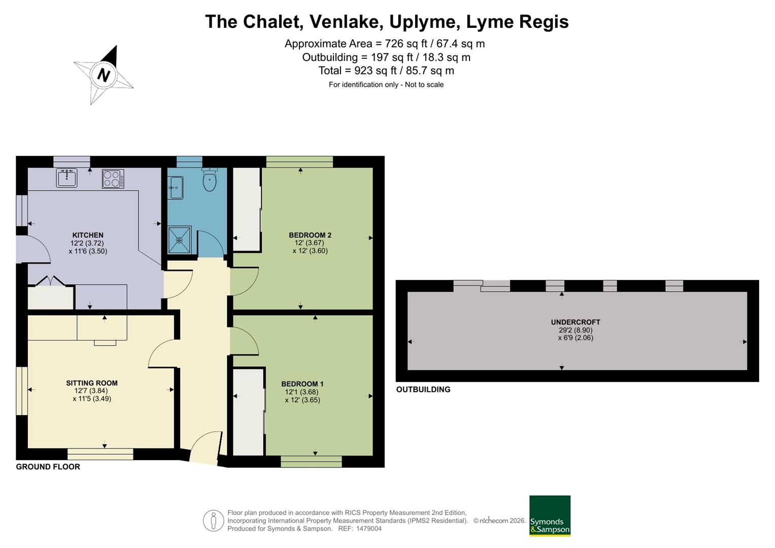 The Chalet, Venlake, Uplyme floorplan