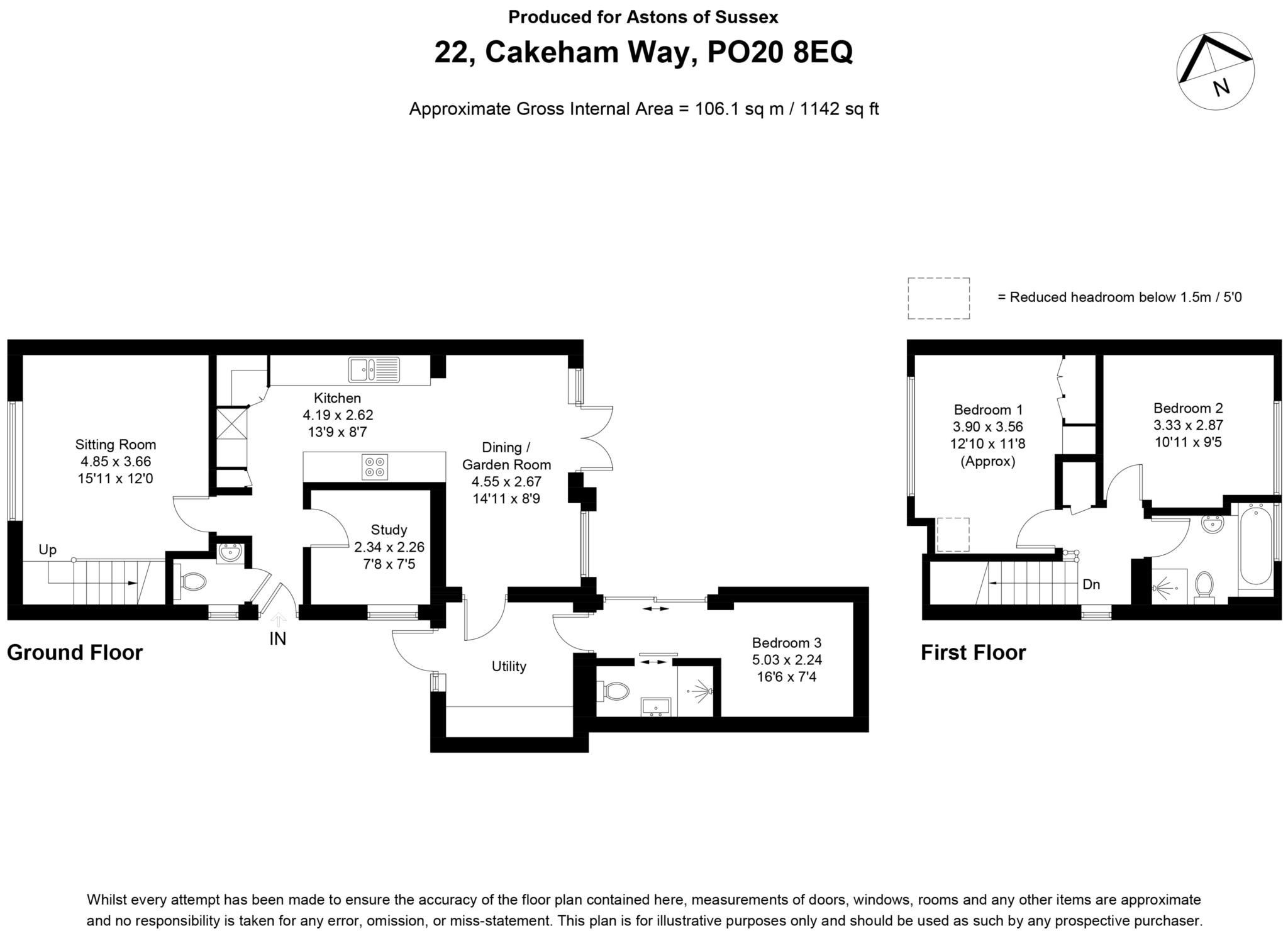 22, Cakeham Way, Chichester floorplan