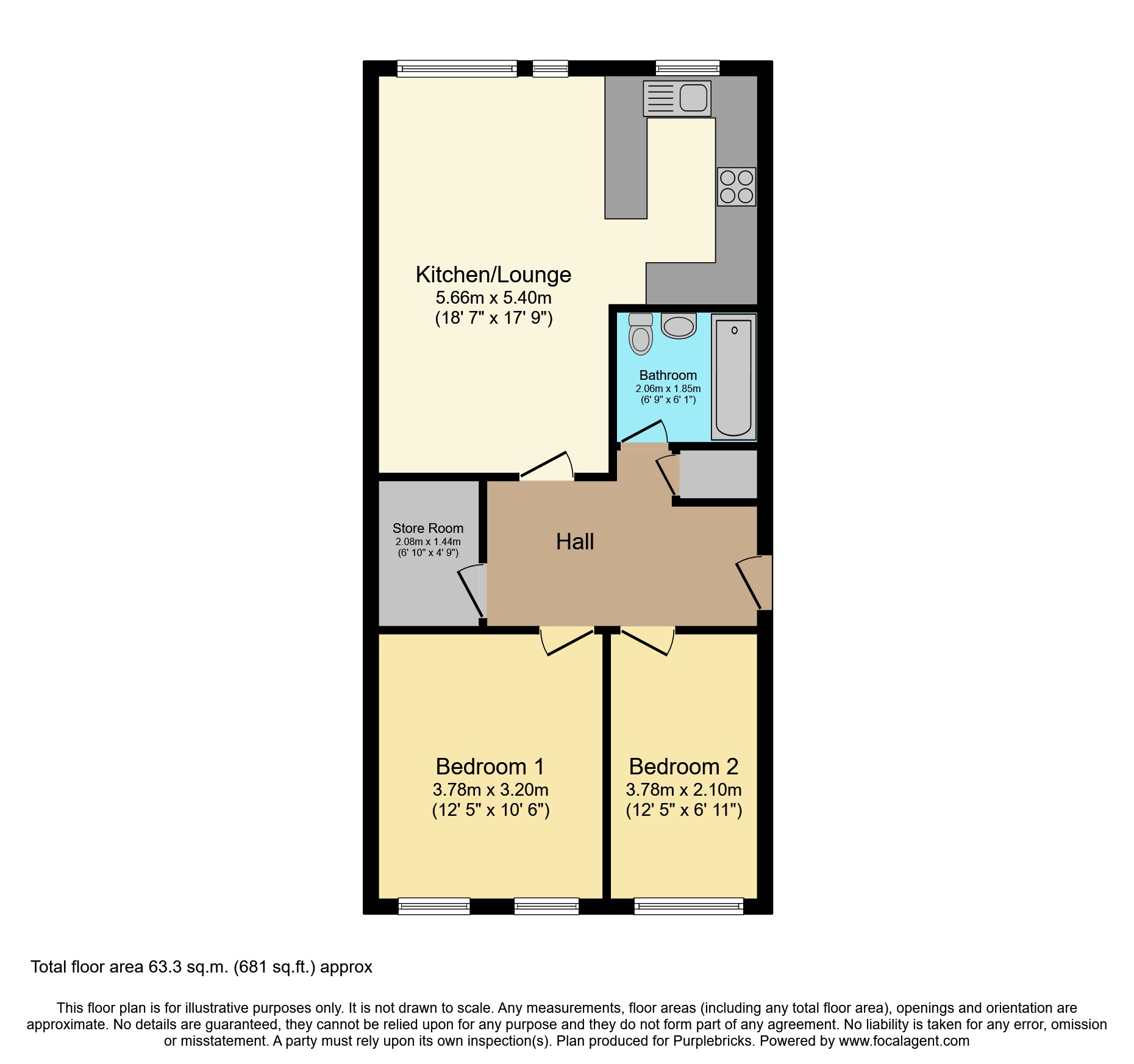 Flat 33/Walton Grange, Stafford Road, Stone floorplan