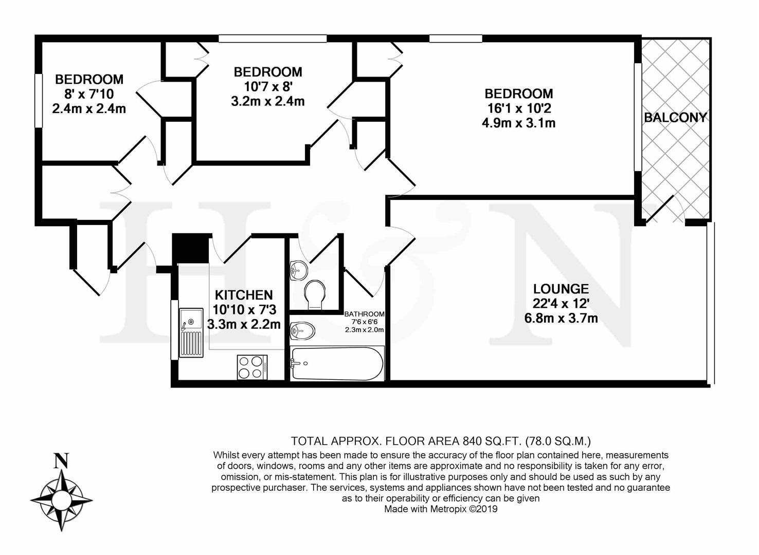 3 Bedrooms Flat for sale in Kingsway, Hove BN3