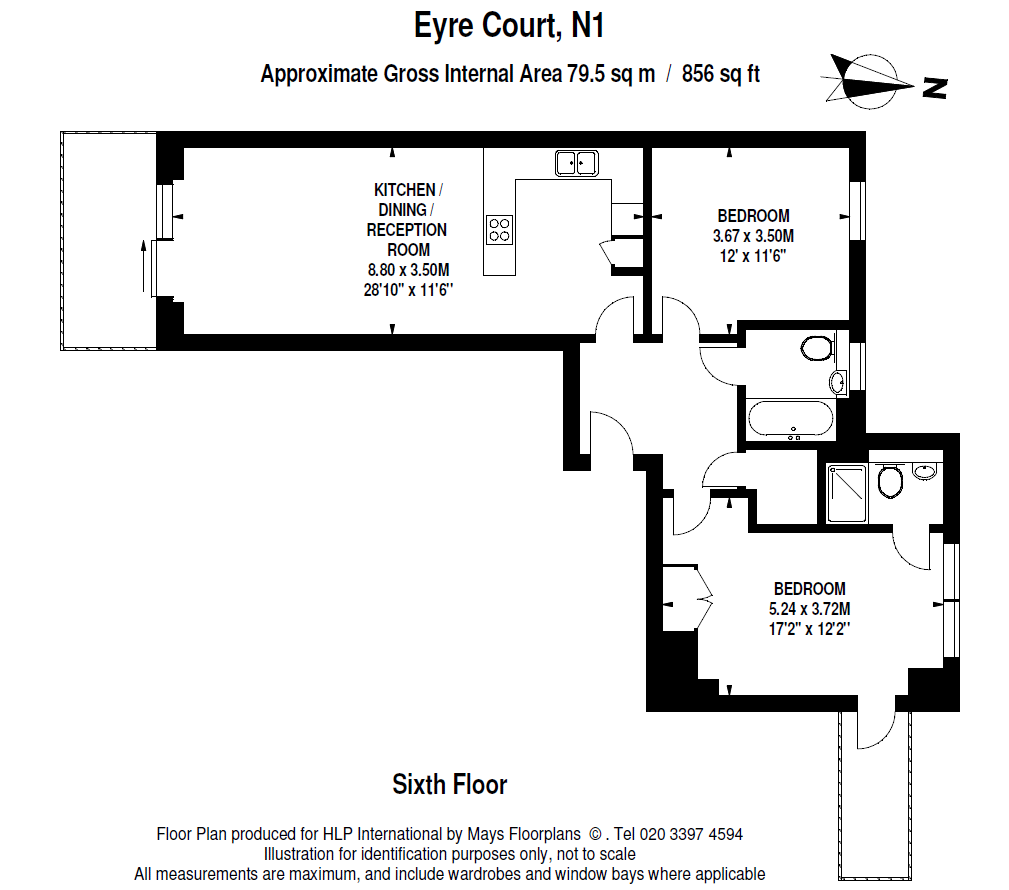 2 Bedrooms Flat to rent in Eyre Court, 146 Pentonville Road, London N1