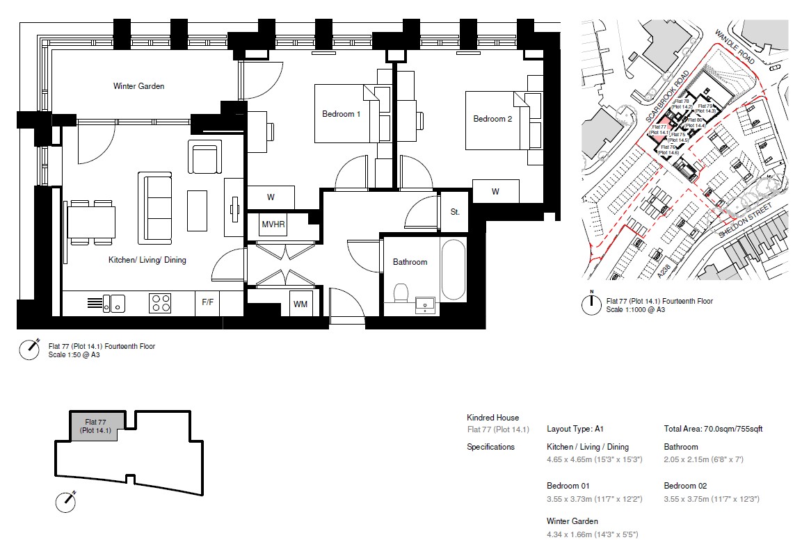 Kindred House, 25 Scarbrook Road, Croydon CR0, 2 bedroom flat for sale