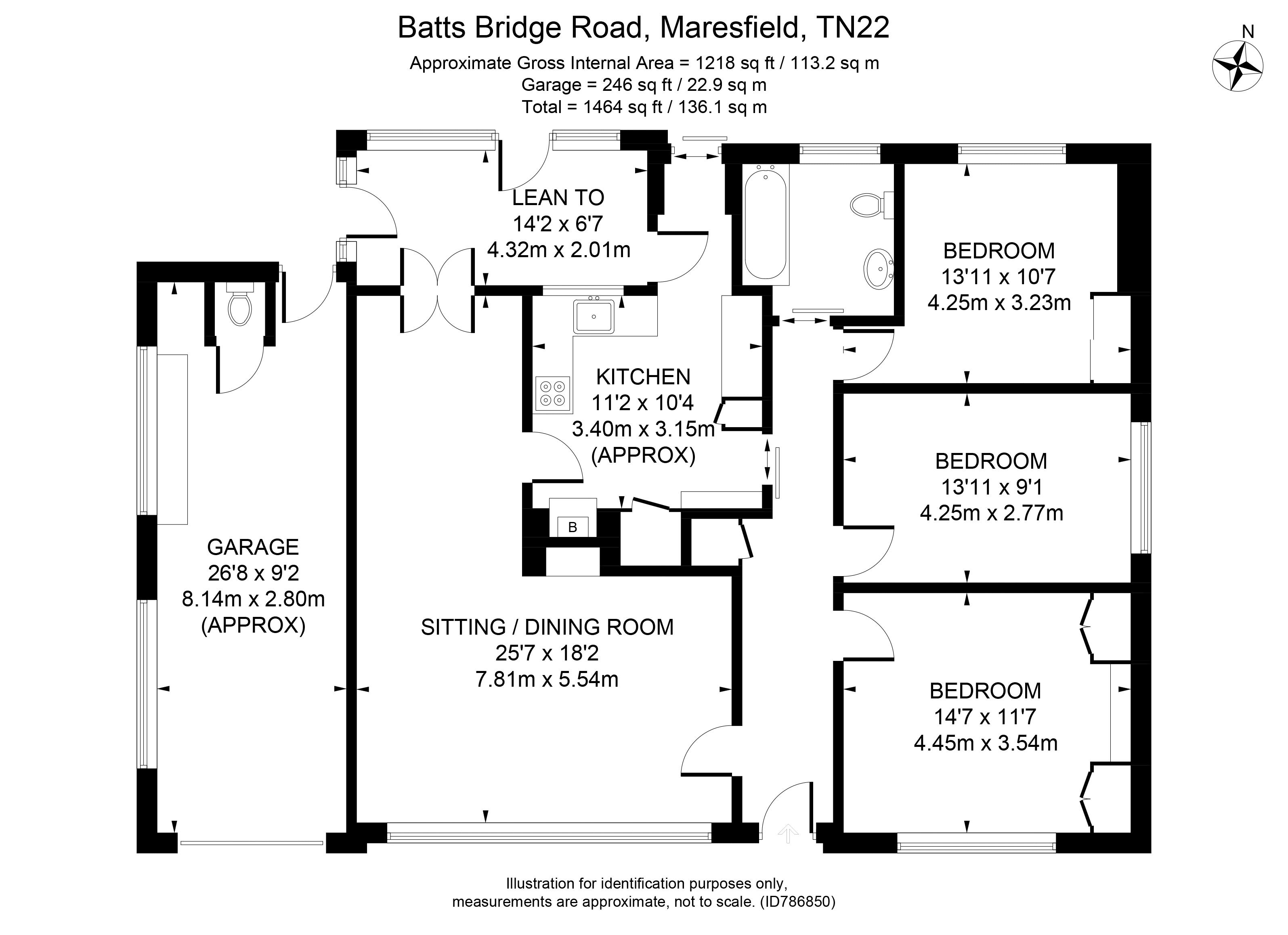 Batts Bridge Road, Maresfield, Uckfield TN22, 3 bedroom detached