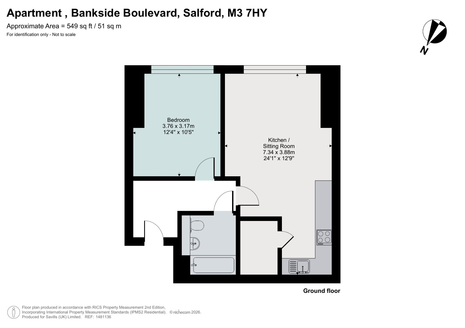 Apartment 1607, 12, Bankside Boulevard, Greater Manchester floorplan