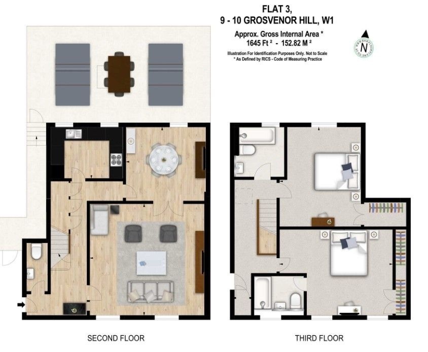 Apt3@-/GrHi3, 9 Grosvenor Hill, Mayfair, London floorplan