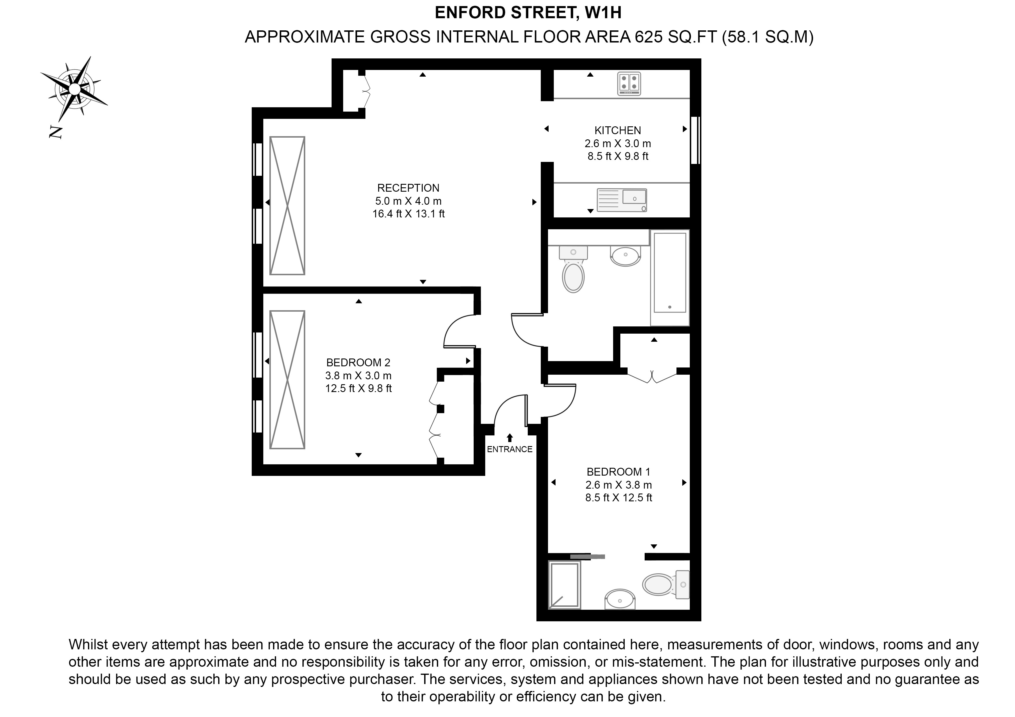 Flat 3, (25-26), Enford Street, London floorplan