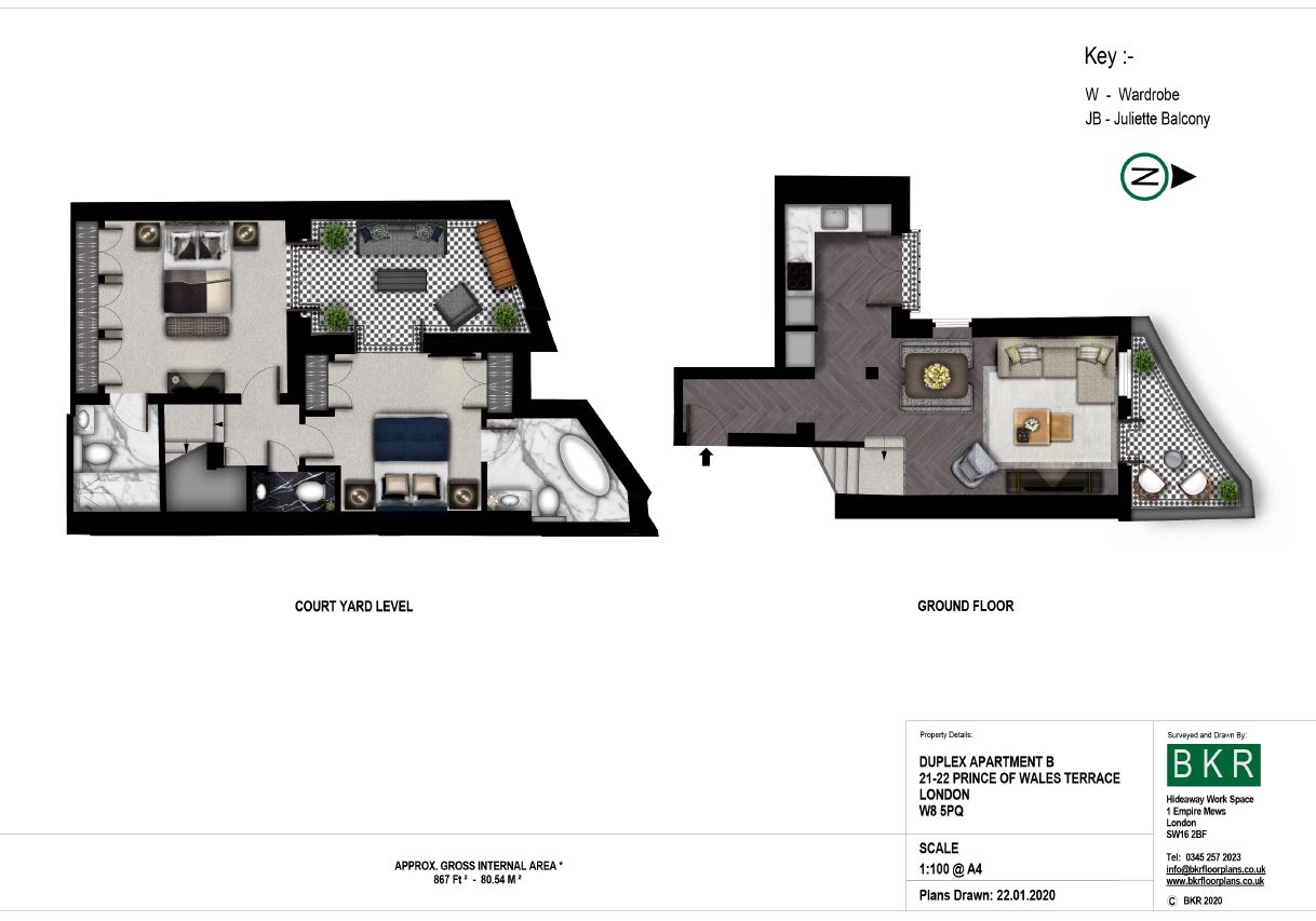 Flat 2, 21-22 Prince of Wales Terrace, London floorplan