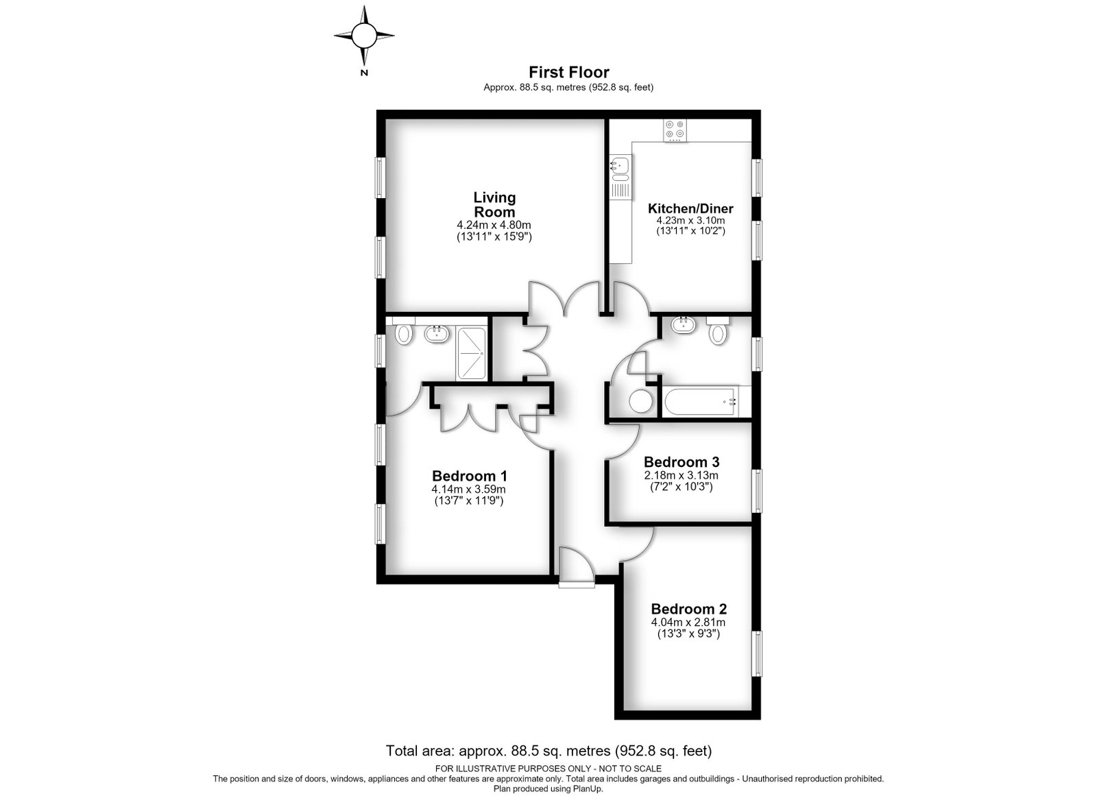 Hyde Court,Flat 4, Beningfield Drive, St. Albans floorplan