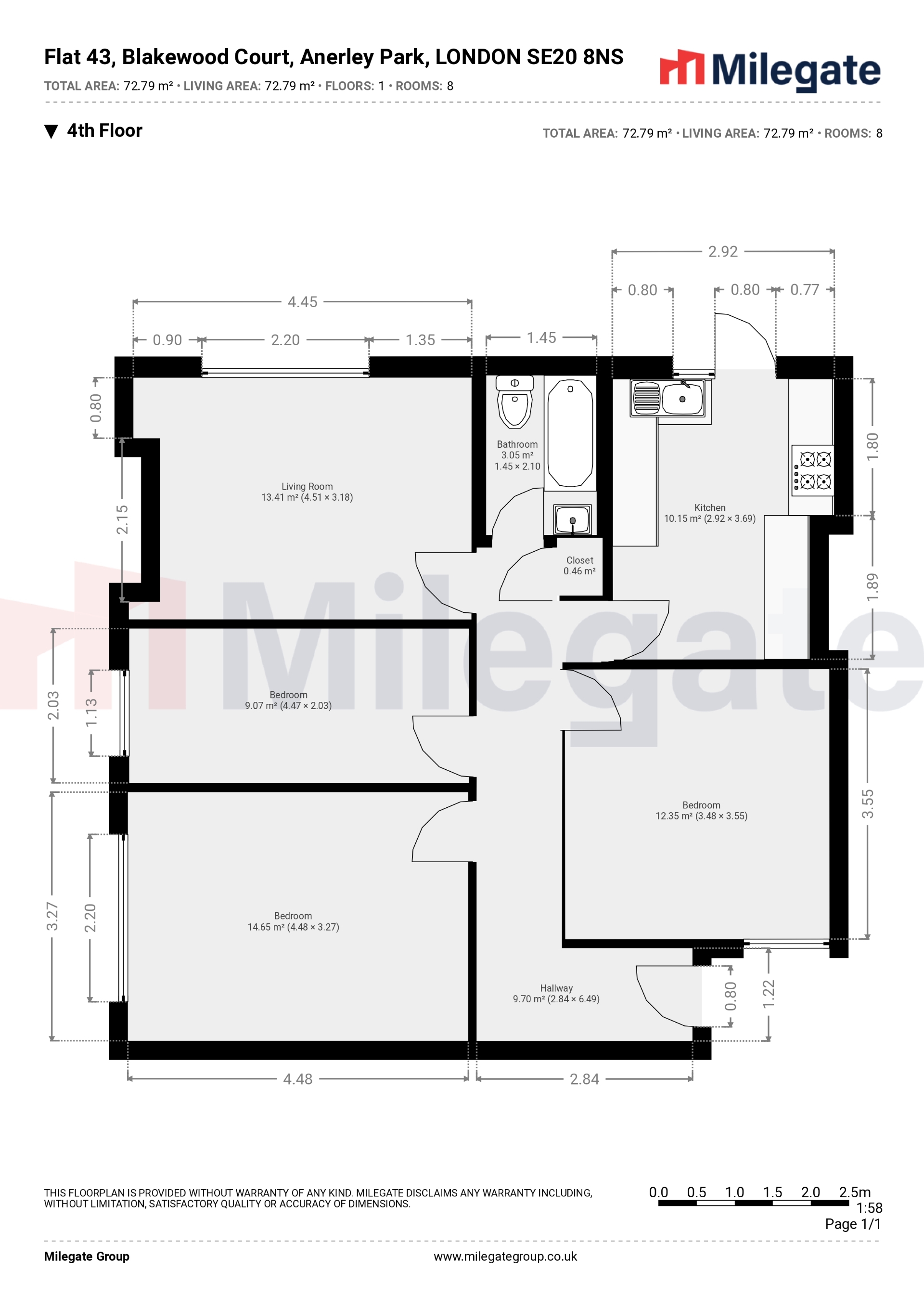 Flat 43 Blakewood Court, Anerley Park, Greater London floorplan