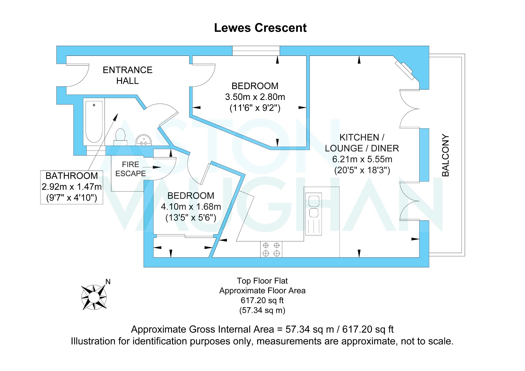 Flat 4, 17 Lewes Crescent, East Sussex floorplan