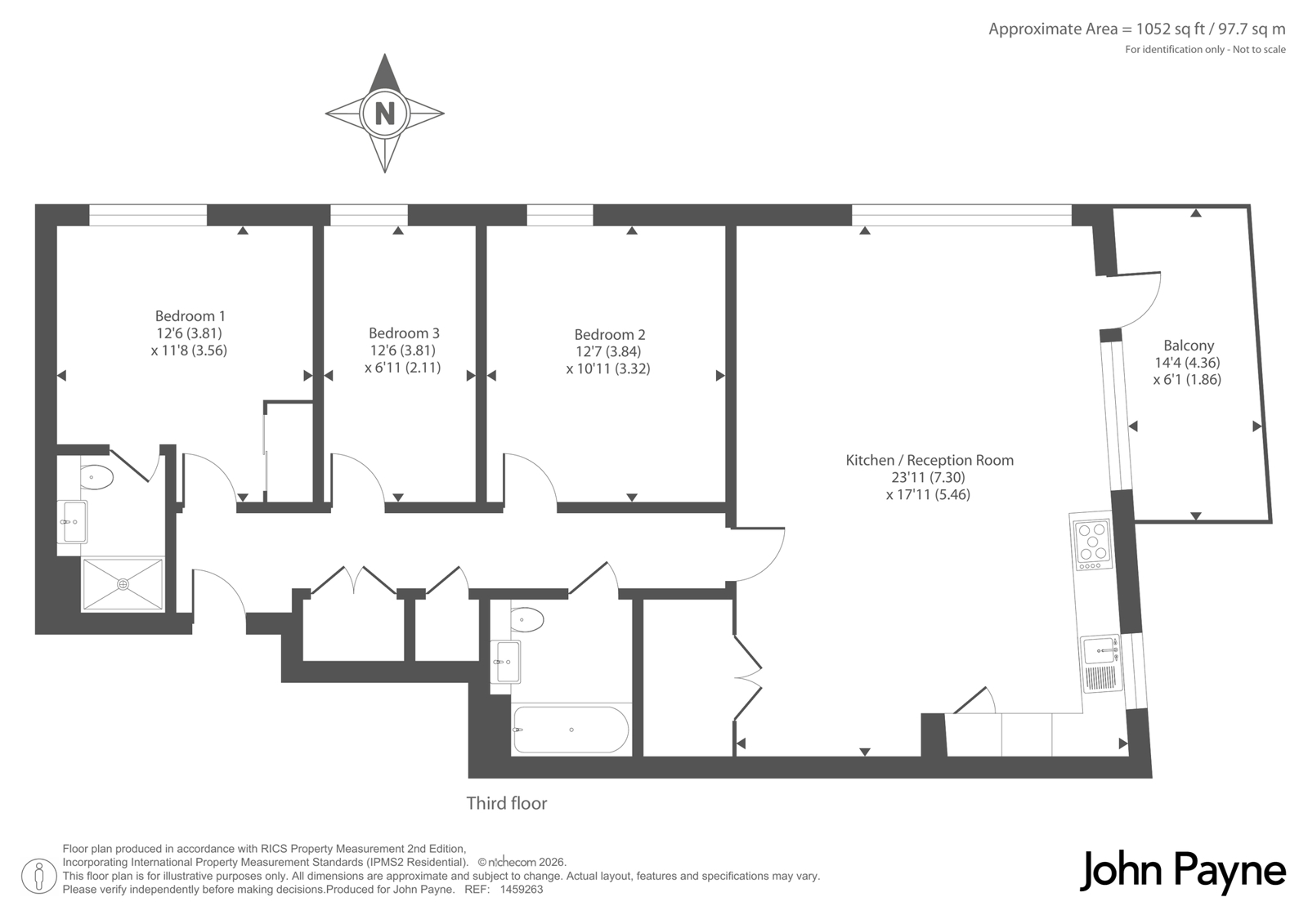 301 Bainbrigge Court, 15, Rennie Street, Greenwich Peninsula floorplan