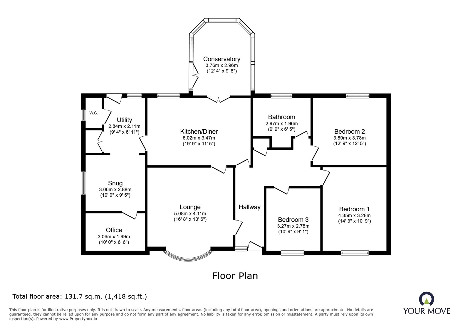 Grove Farm Bungalow,, Church Lane, Doncaster floorplan