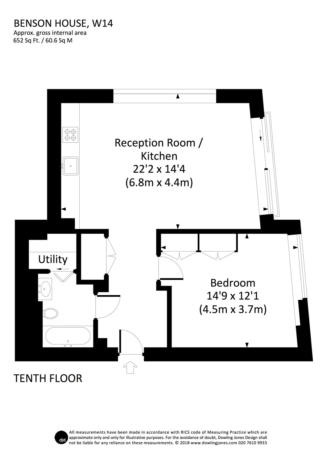 1 Bedrooms Flat to rent in Benson House, 4 Radnor Terrace, London W14