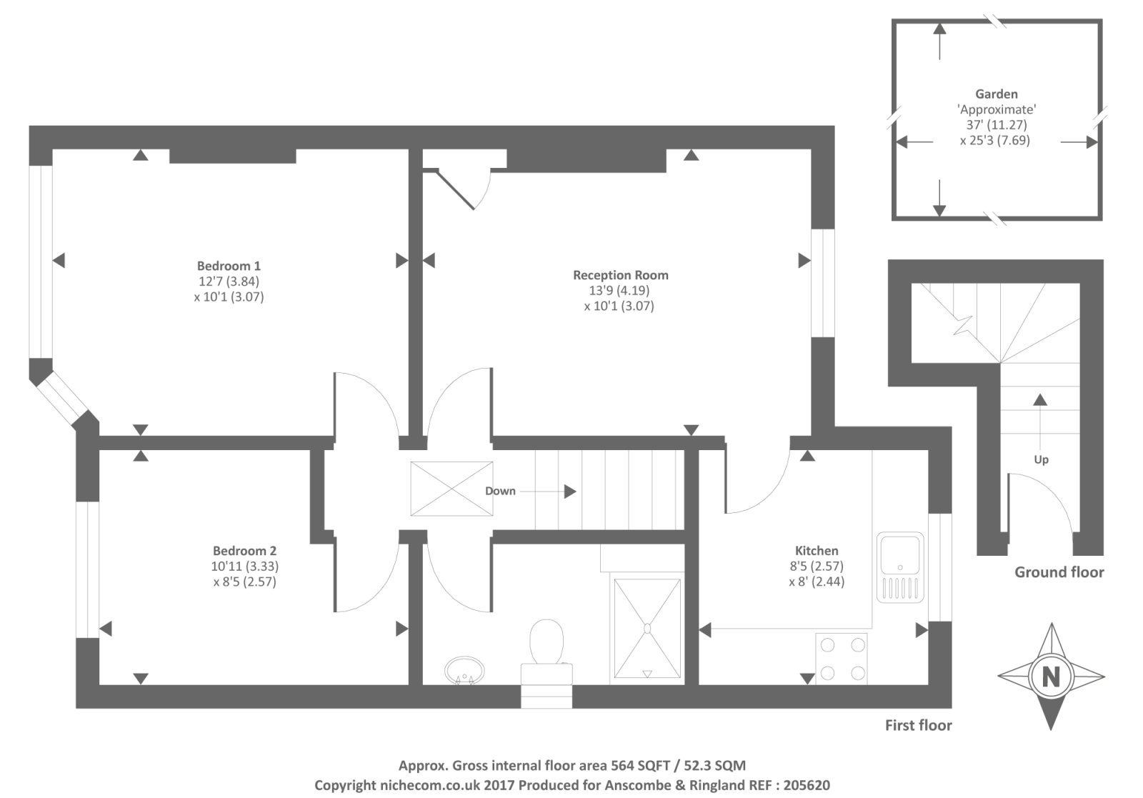2 Bedrooms Flat for sale in Station Close, Finchley N3,