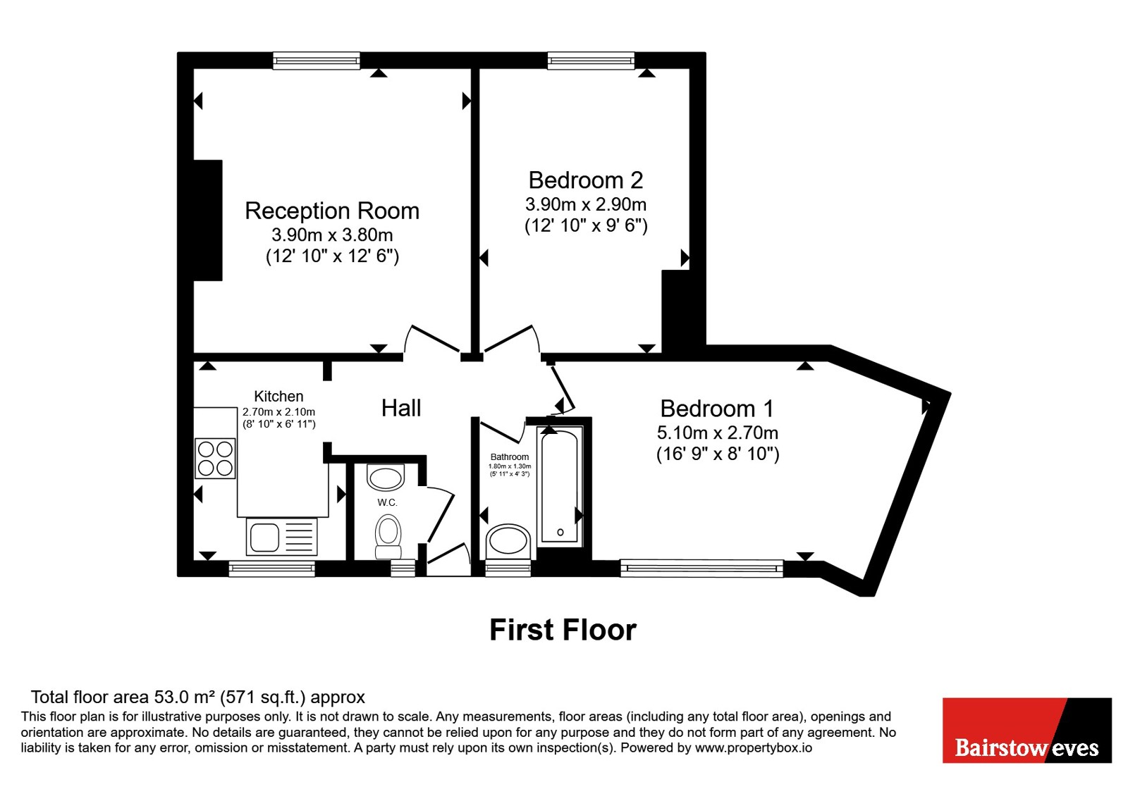 Flat 10 Kneller House,, Union Grove, London floorplan