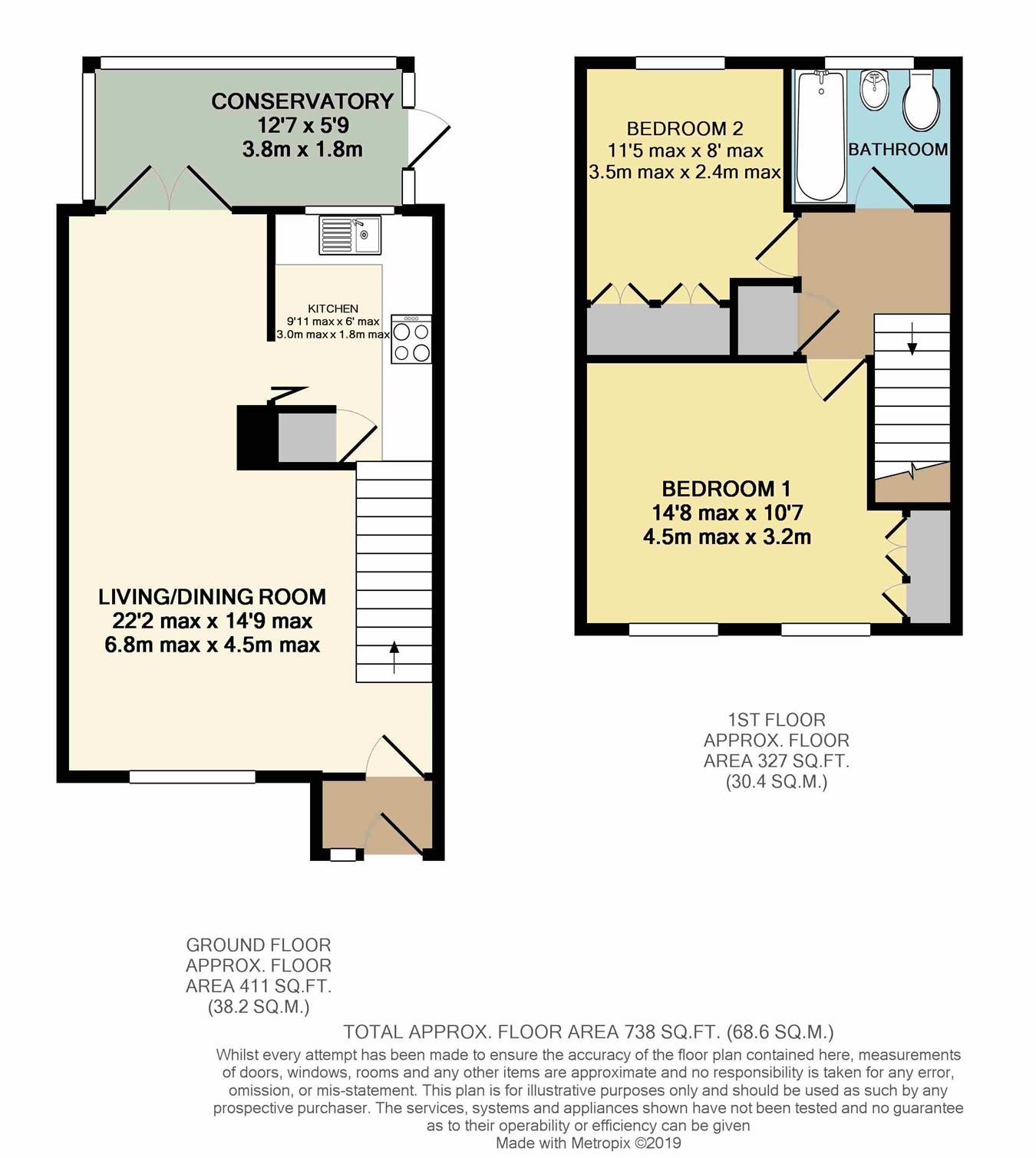 2 Bedrooms Semi-detached house for sale in Pheasant Walk, Flitwick MK45