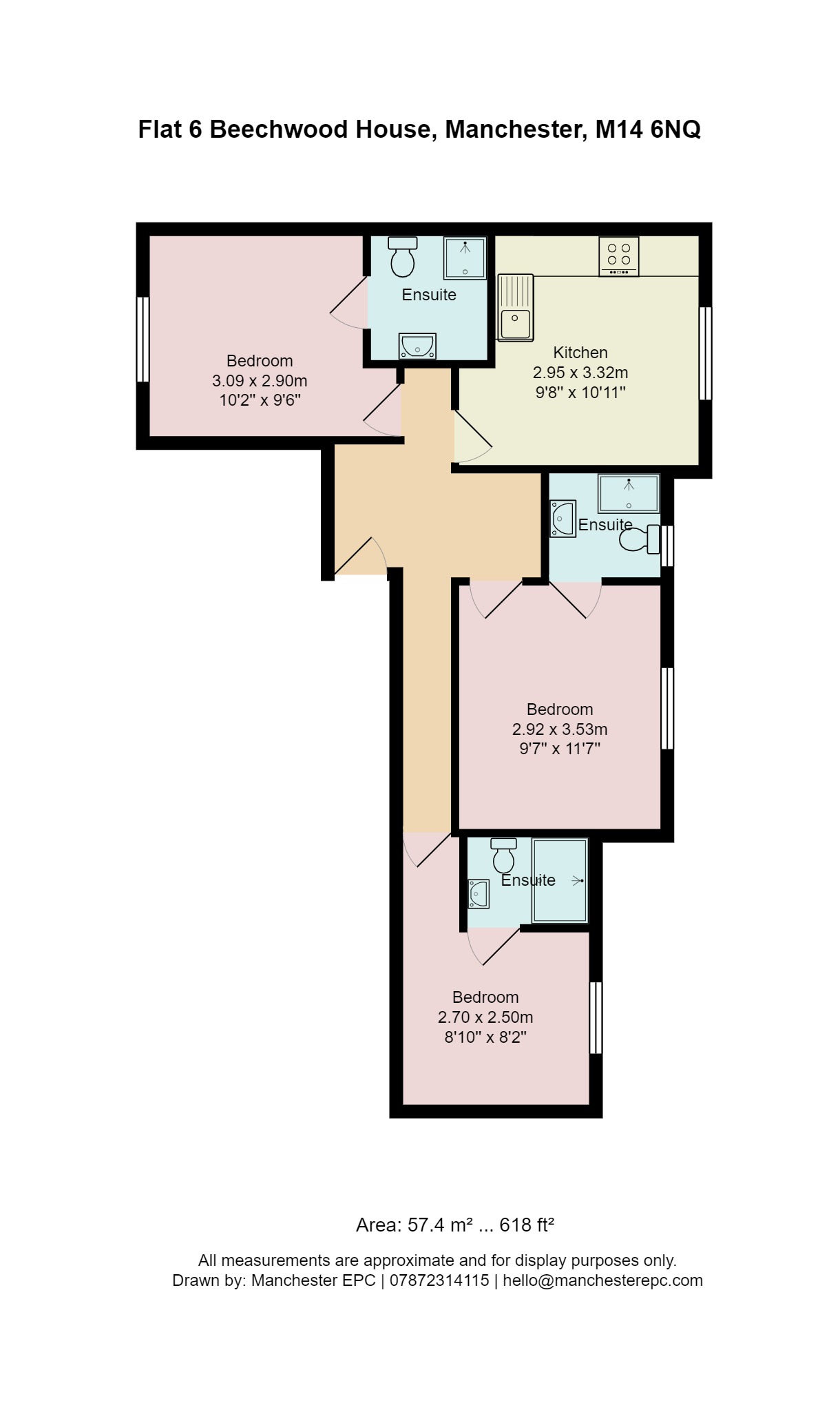 Beechwood House, Ladybarn Lane, Manchester M14, 3 bedroom flat to rent