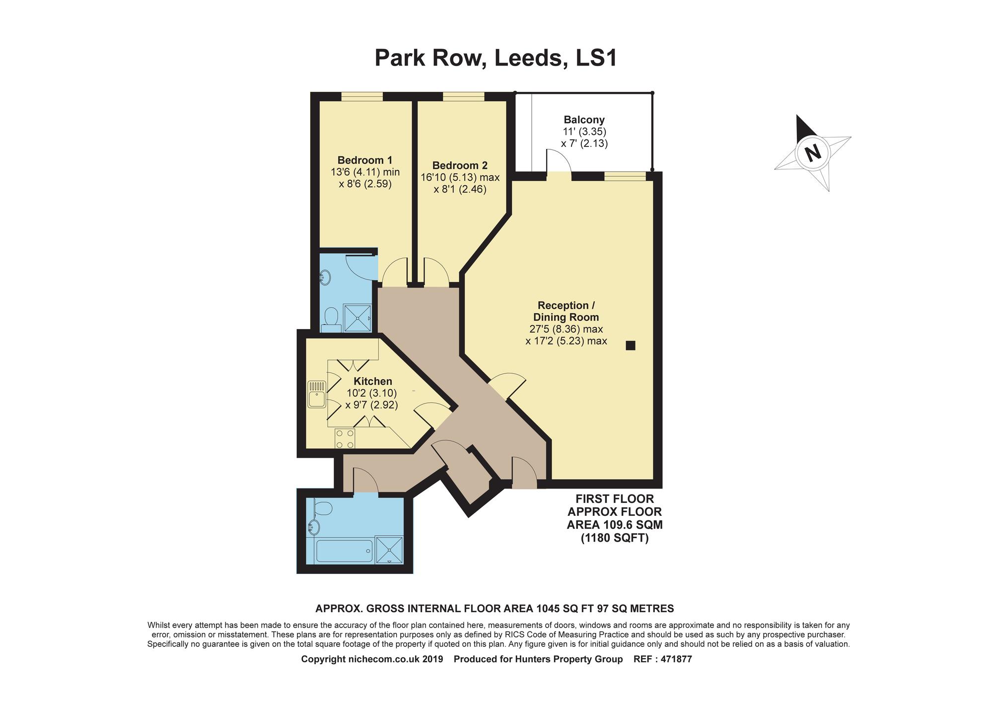 2 Bedrooms Flat for sale in Park House Apartments, Park Row, Leeds LS1