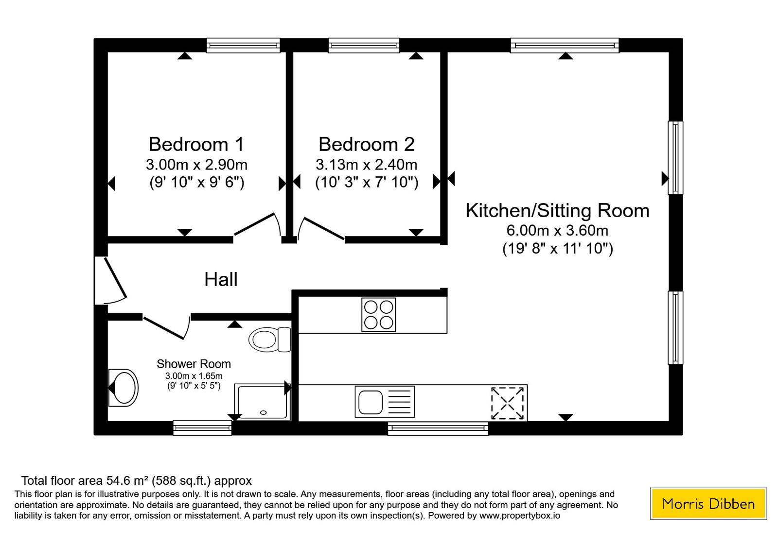 Flat 3, James Court, 196, Southwood Road, Hampshire floorplan