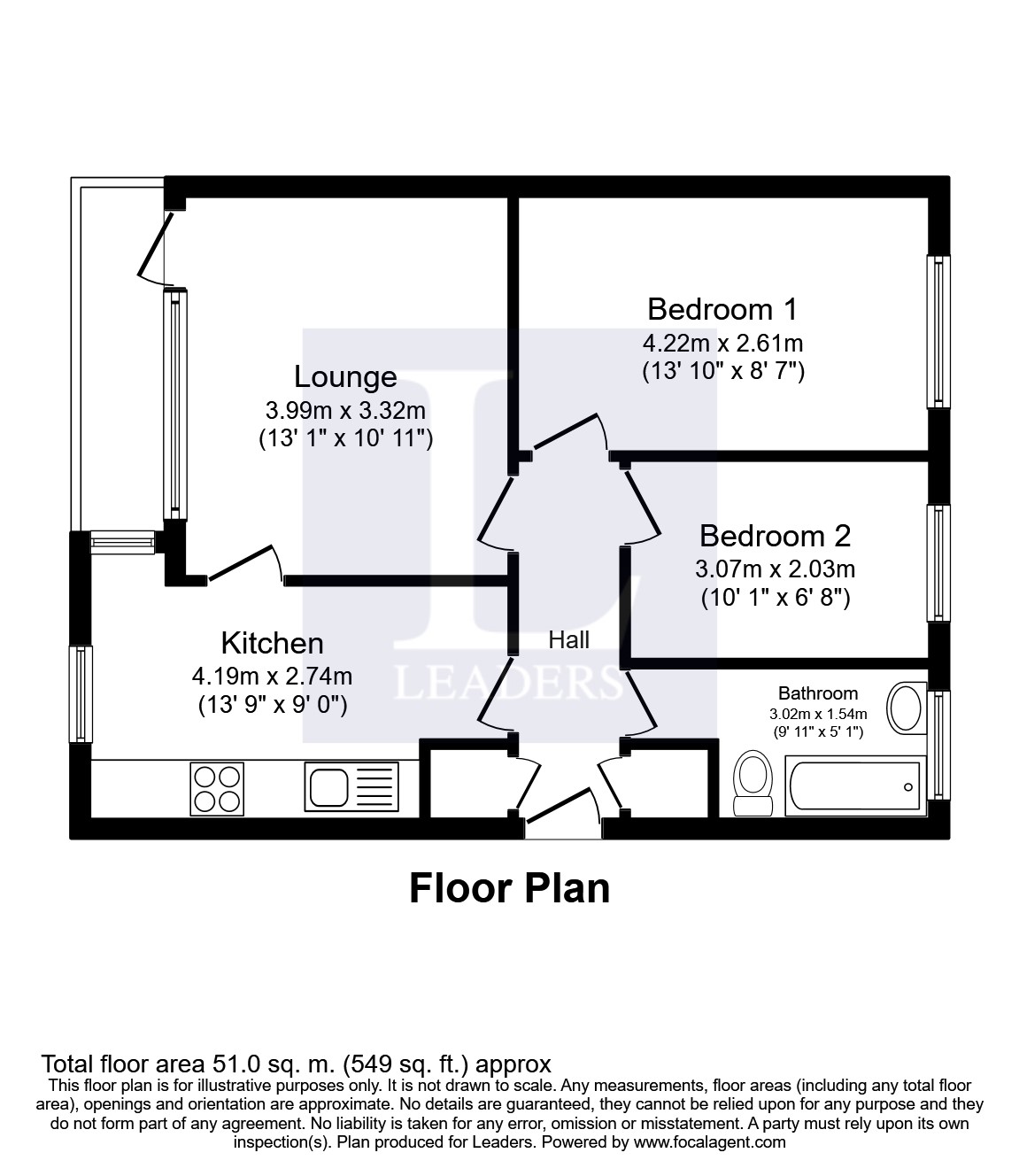 Flat 9, St. Marks House, 111, Radbourne Street, Derbyshire floorplan