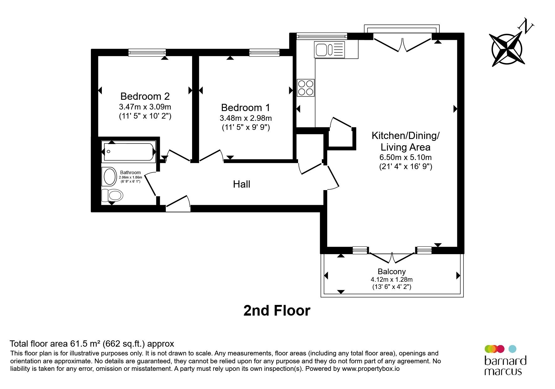 Flat 5, Mercury House, 59, High Street, Feltham floorplan