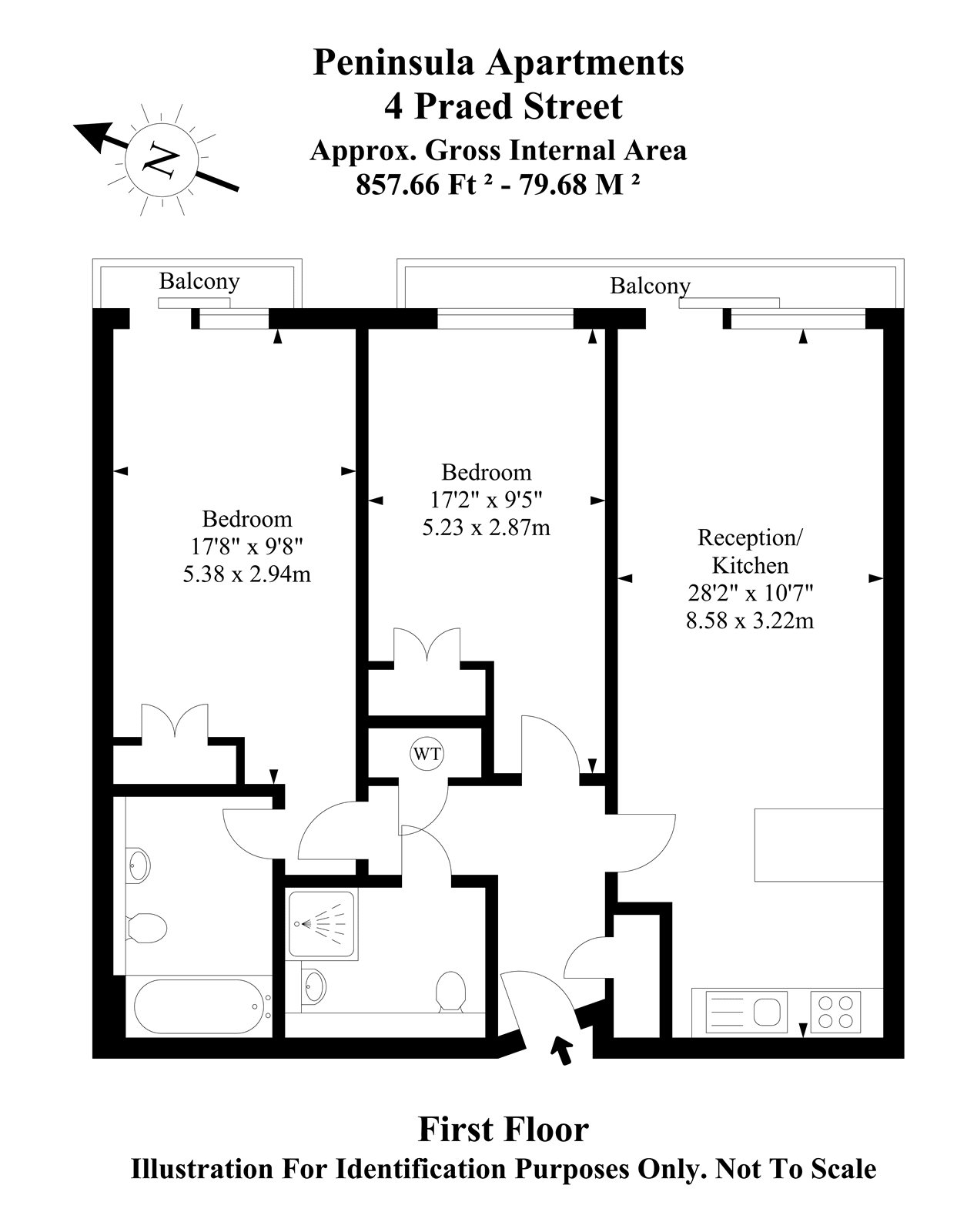 Peninsula Apartments, 108, 4 Praed Street, London floorplan