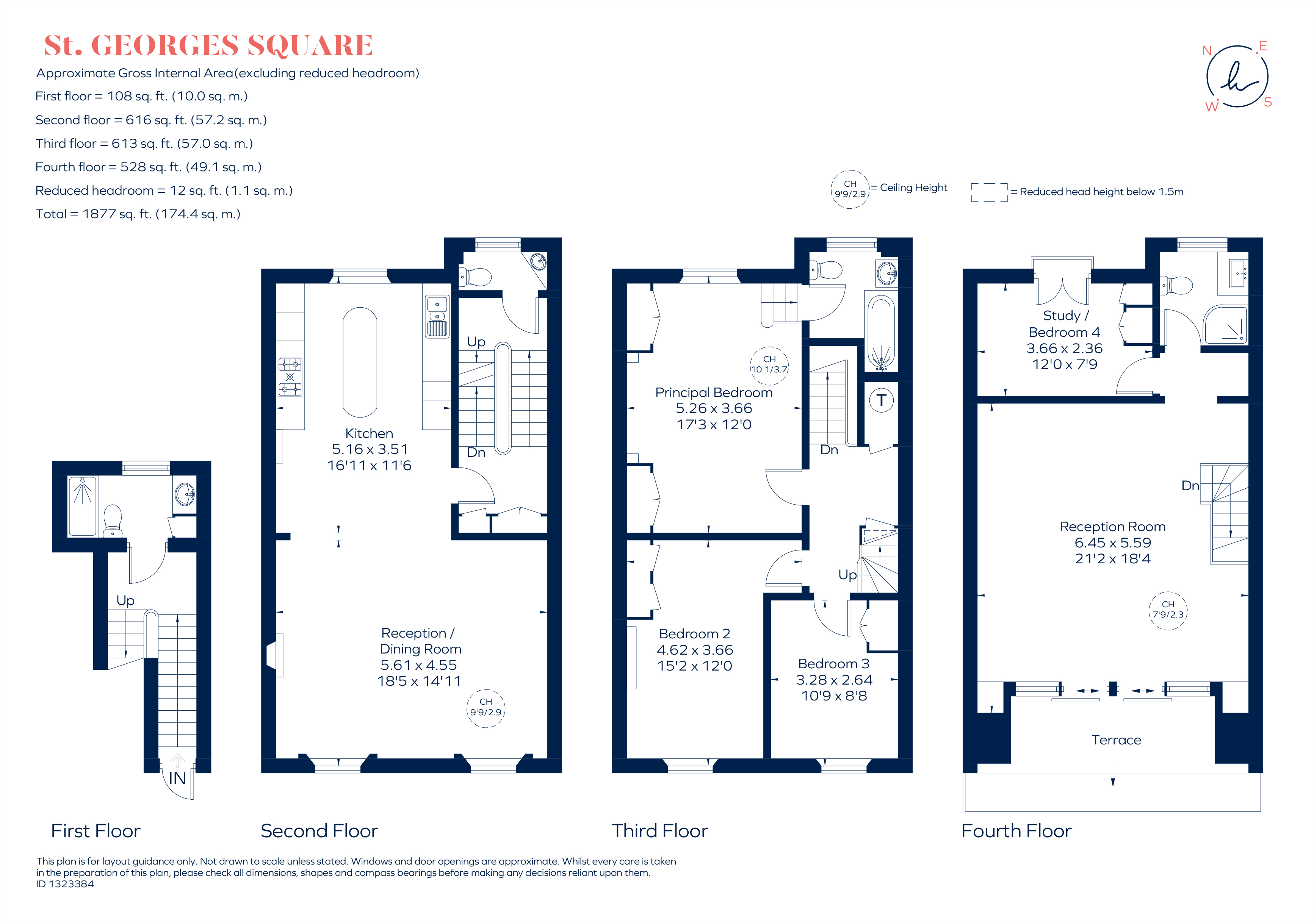 Masionette Second To Fourth Floor, 55, St George's Square, London floorplan