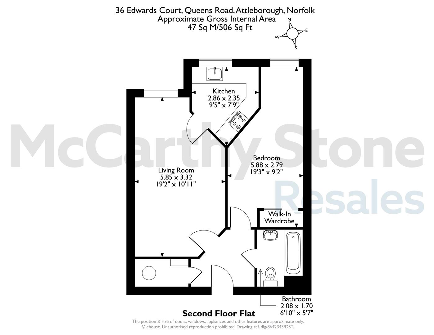 36 Edwards Court, Queens Road, Attleborough floorplan