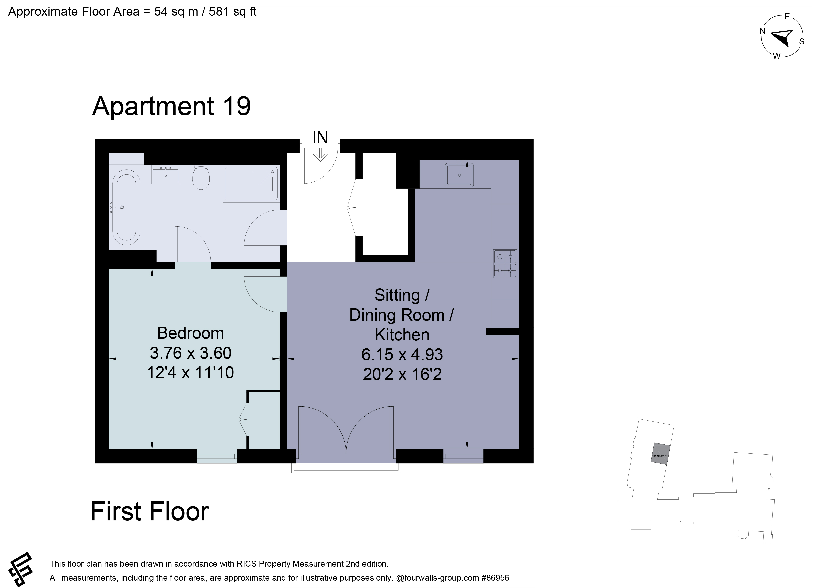 Flat 19, Rossdale Court, 44, Kew Foot Road, Richmond floorplan
