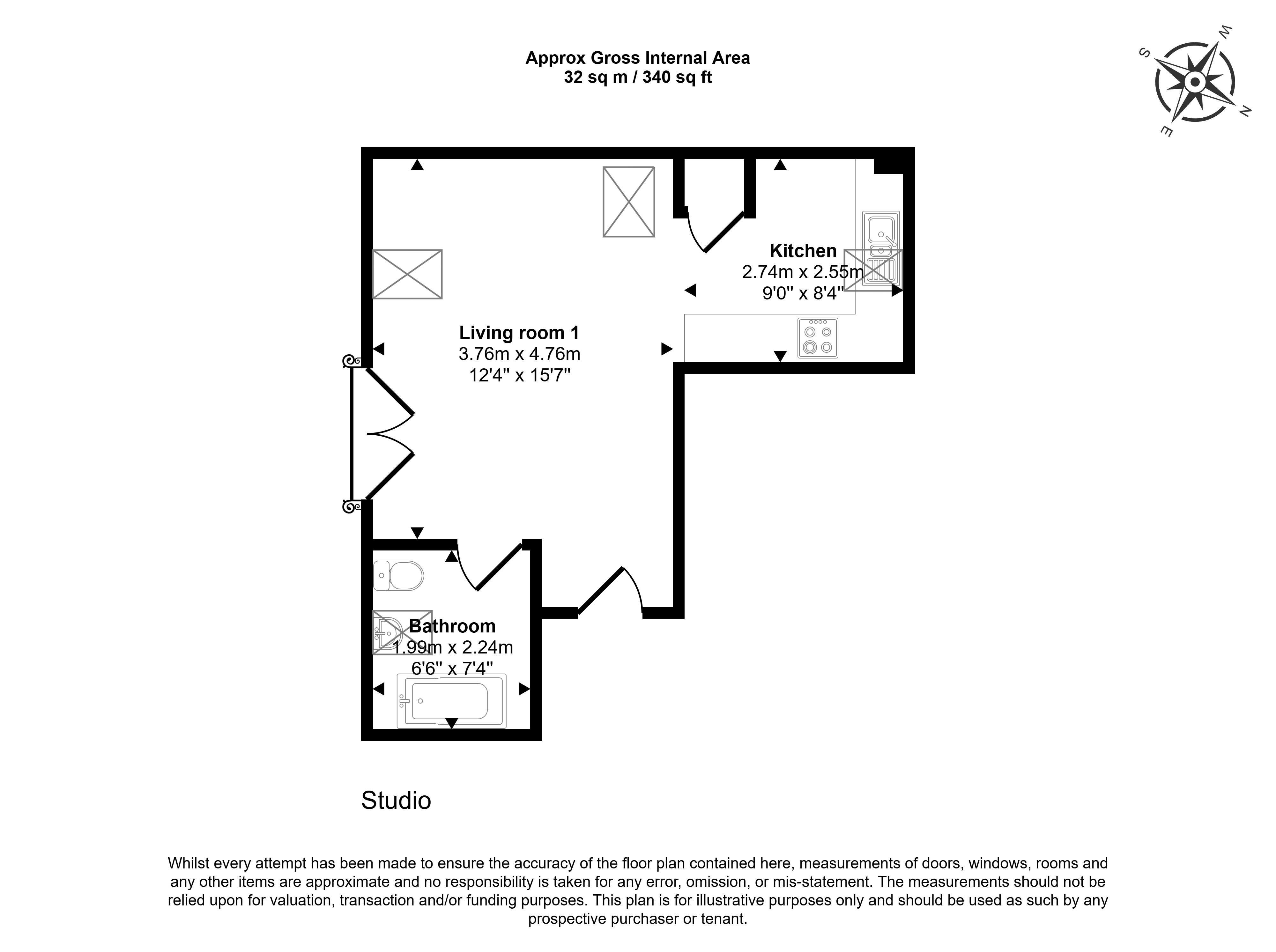 Flat 14 Priory Mews, 68 Guildford Street, Flat 14 Priory Mews, 68 Guildford Street, Chertsey floorplan