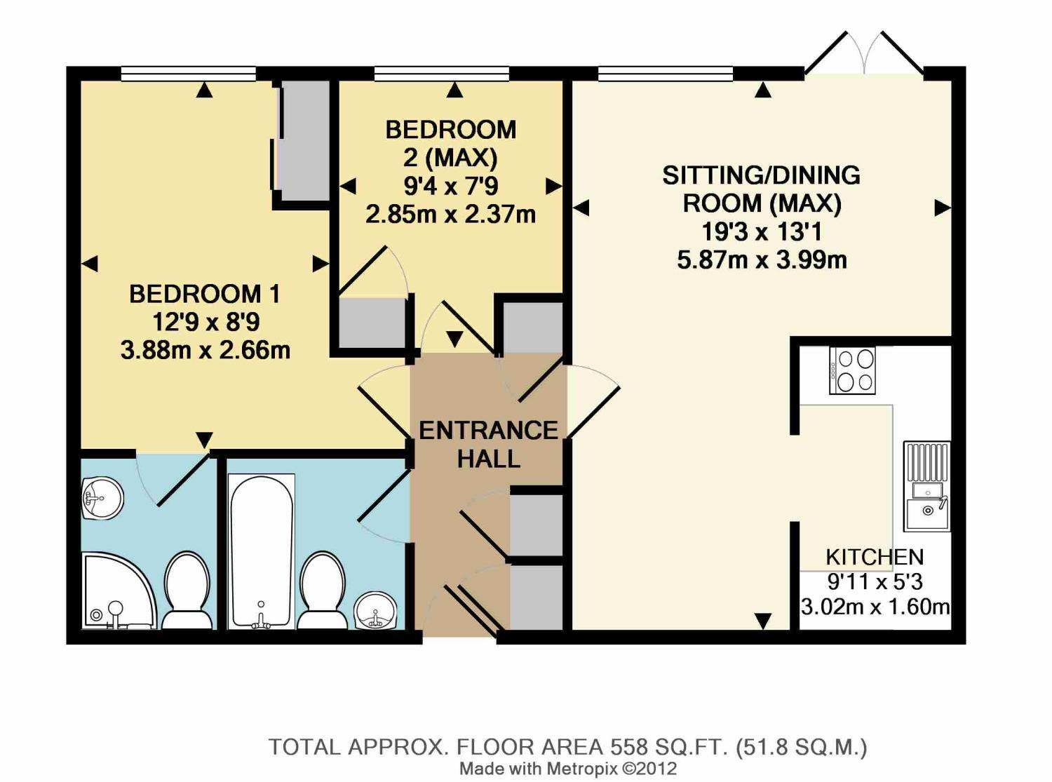 2 Bedrooms Flat to rent in Gresham Place, 3 Gresham Road, Oxted, Surrey RH8