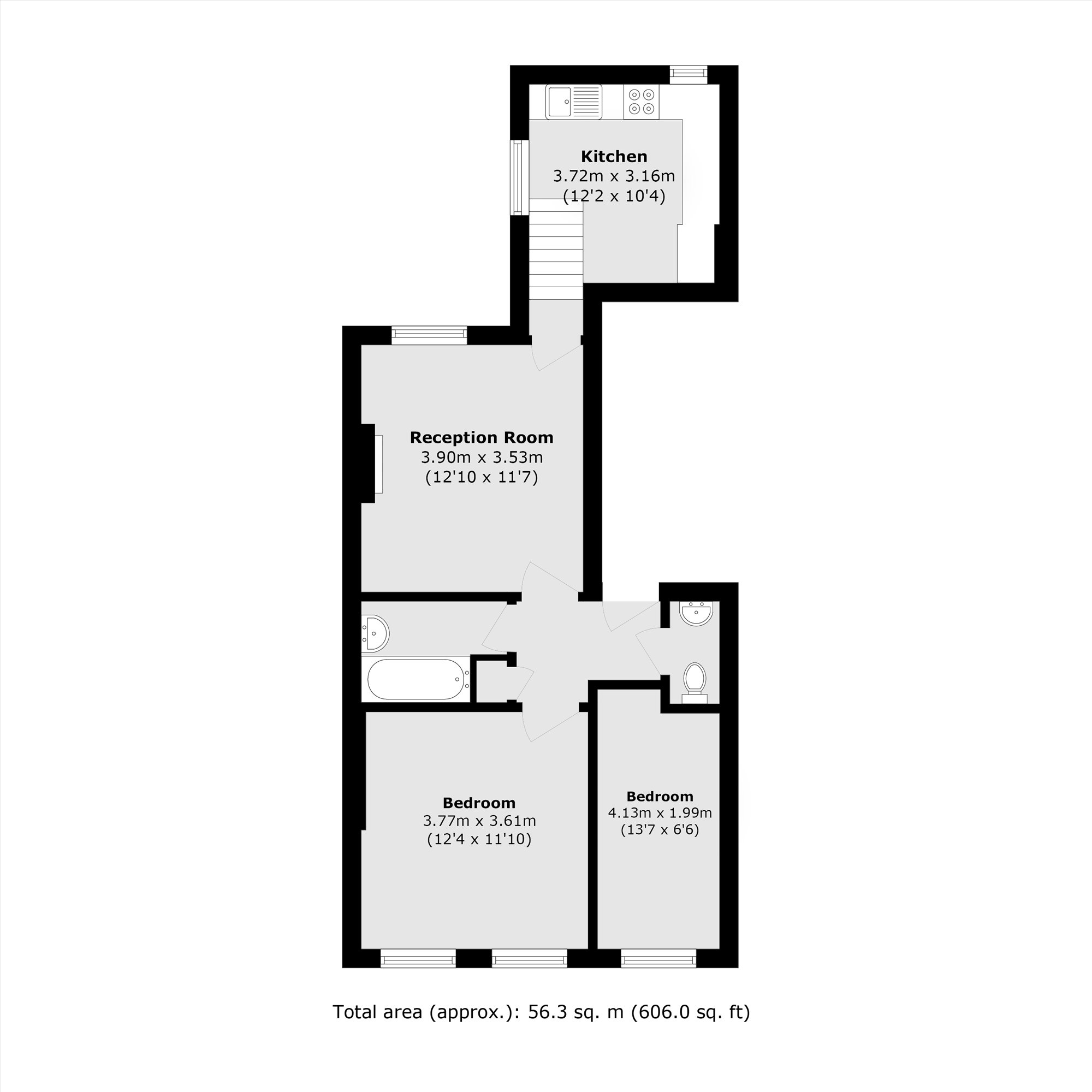 2FF, 45, Maclise Road, London floorplan