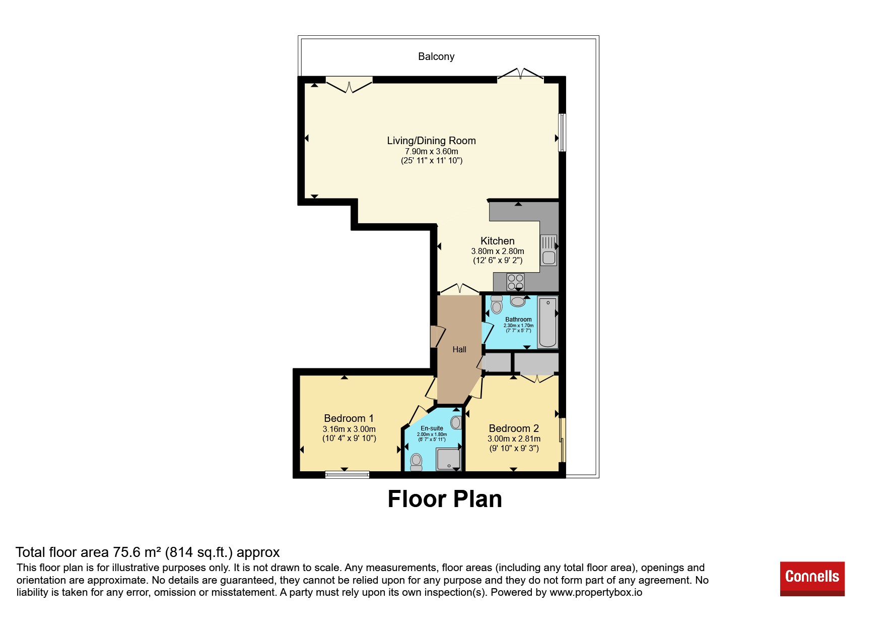 Flat 11, Dakota Apartments, 29, Grosvenor Street West, Birmingham floorplan