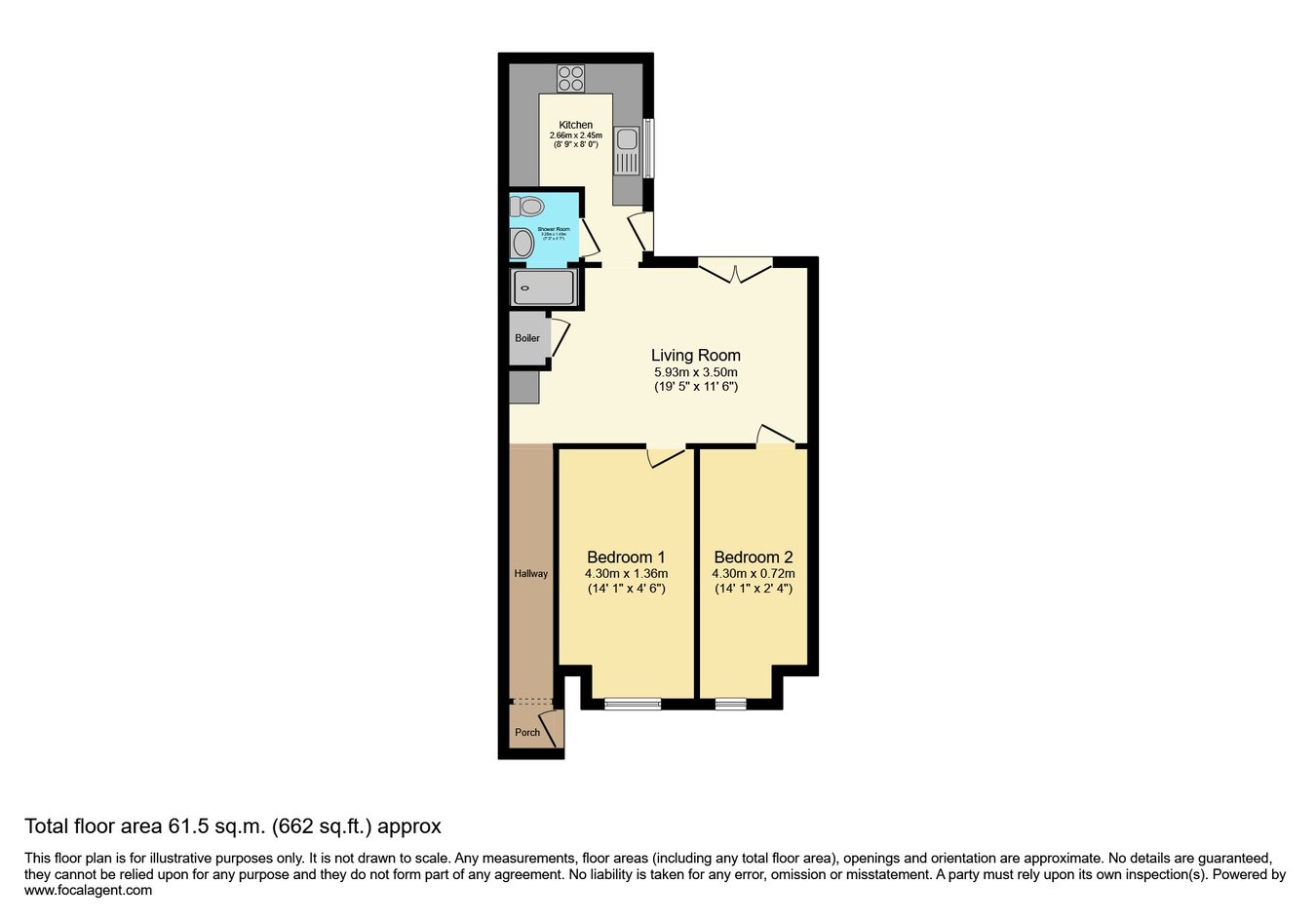Flat 1, 25, Rutland Road, Skegness floorplan