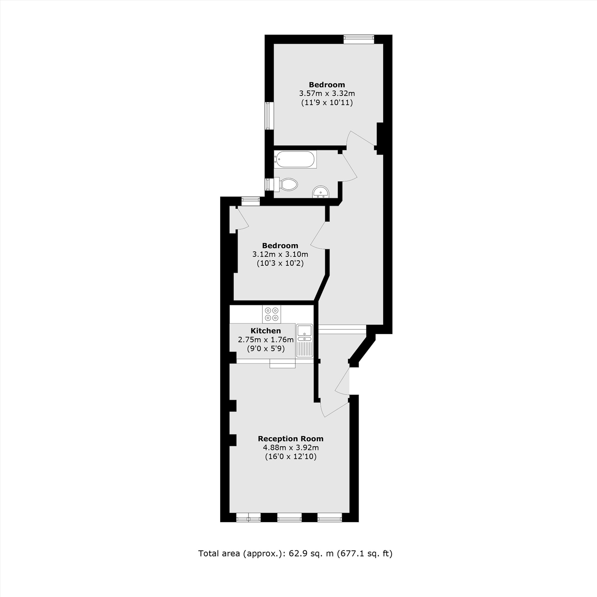 Flat 1, 38, Floyd Road, London floorplan