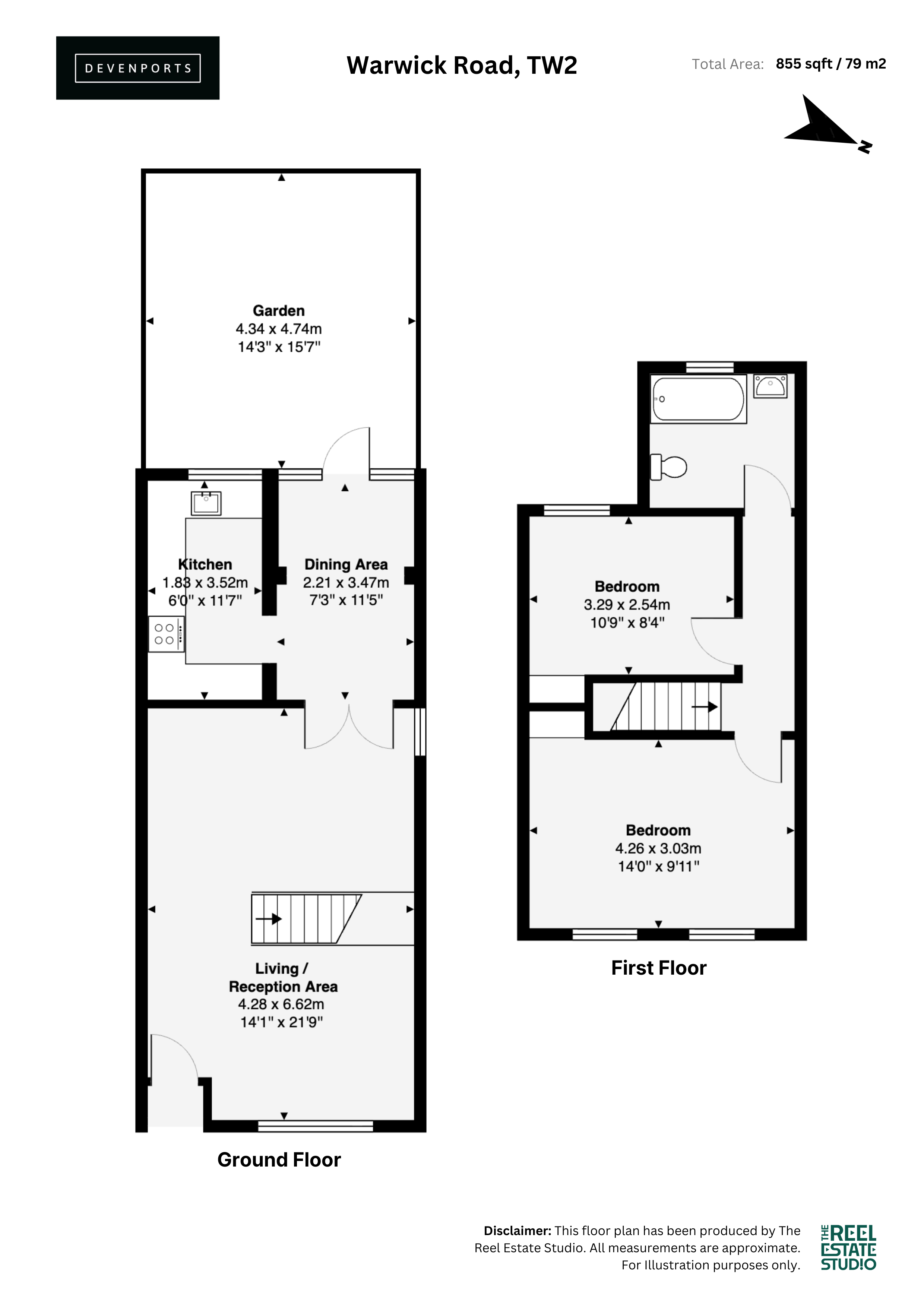 50, Warwick Road,, Twickenham floorplan