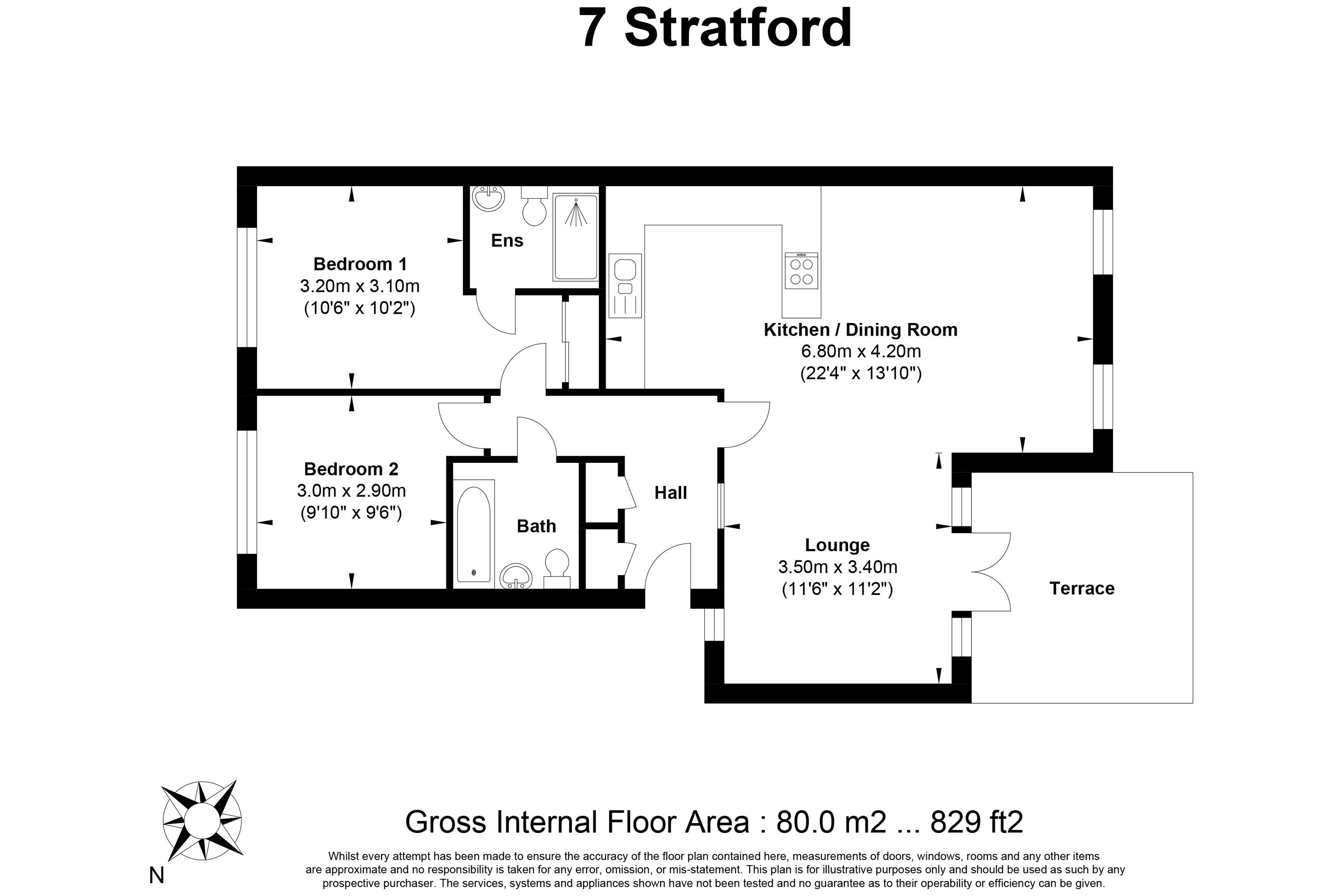 Flat 7, Stratford Court,, Victoria Way, Surrey floorplan