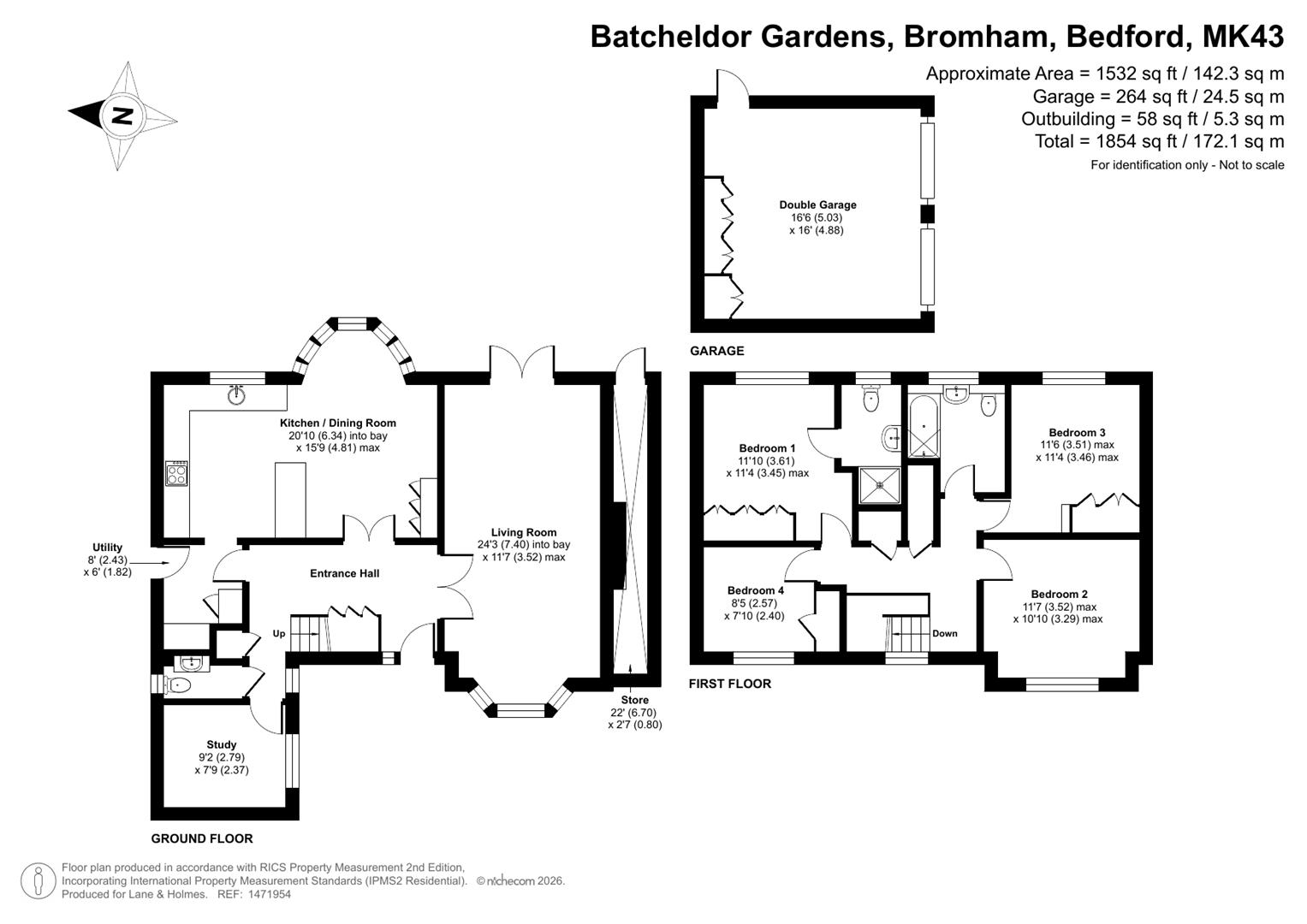 17, Batcheldor Gardens, Bedford floorplan