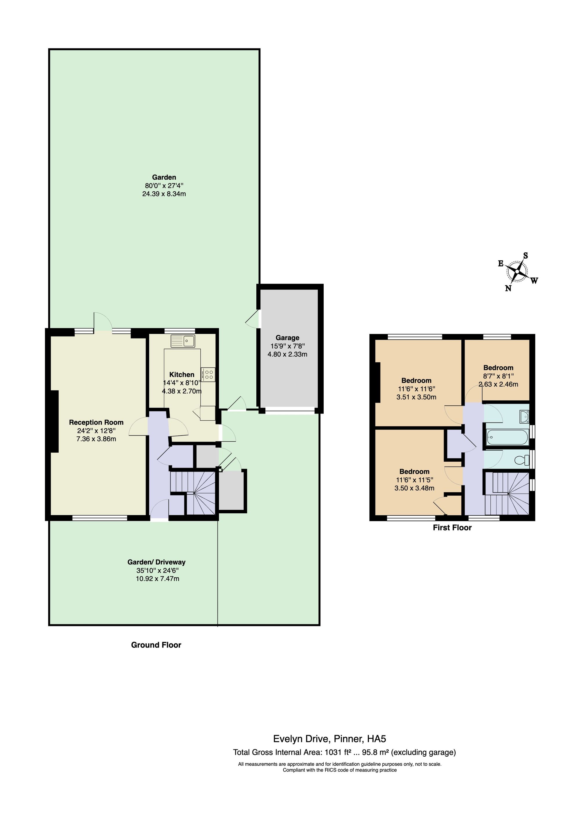93 Evelyn Drive, Pinner floorplan
