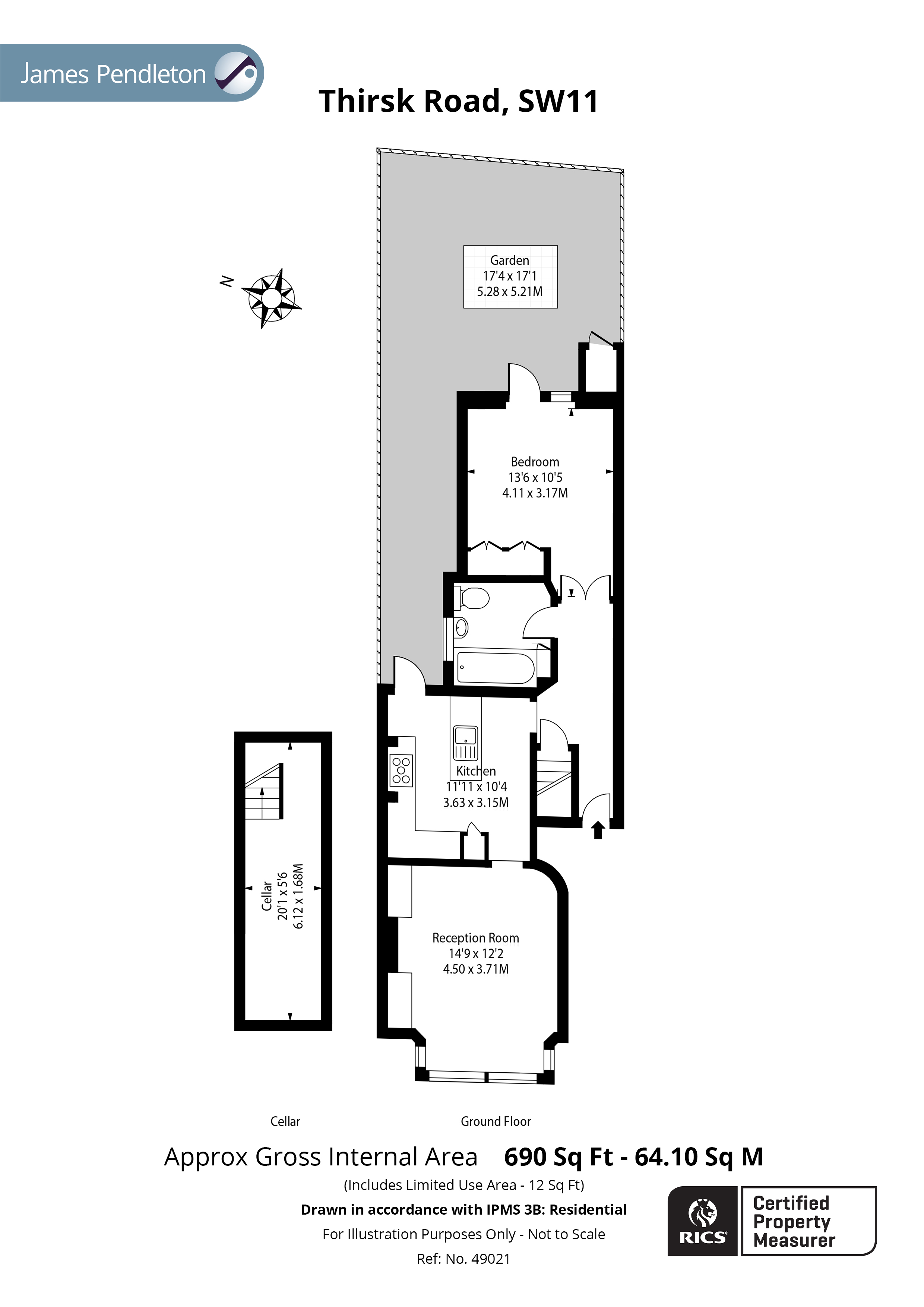 Thirsk Road, Battersea, London SW11, 1 bedroom flat for sale 66536593