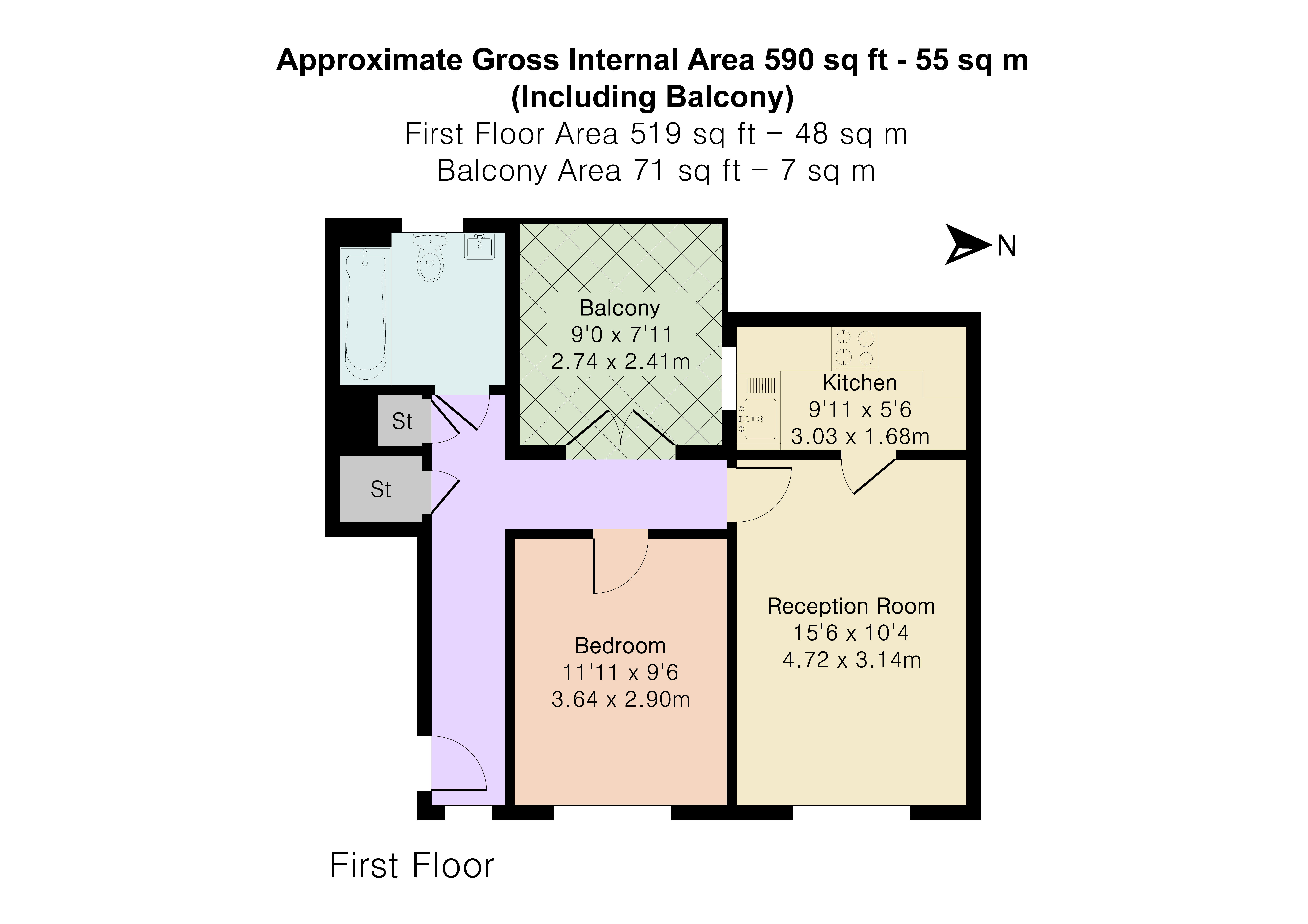 Flat 2, 147, Hertford Road, London floorplan