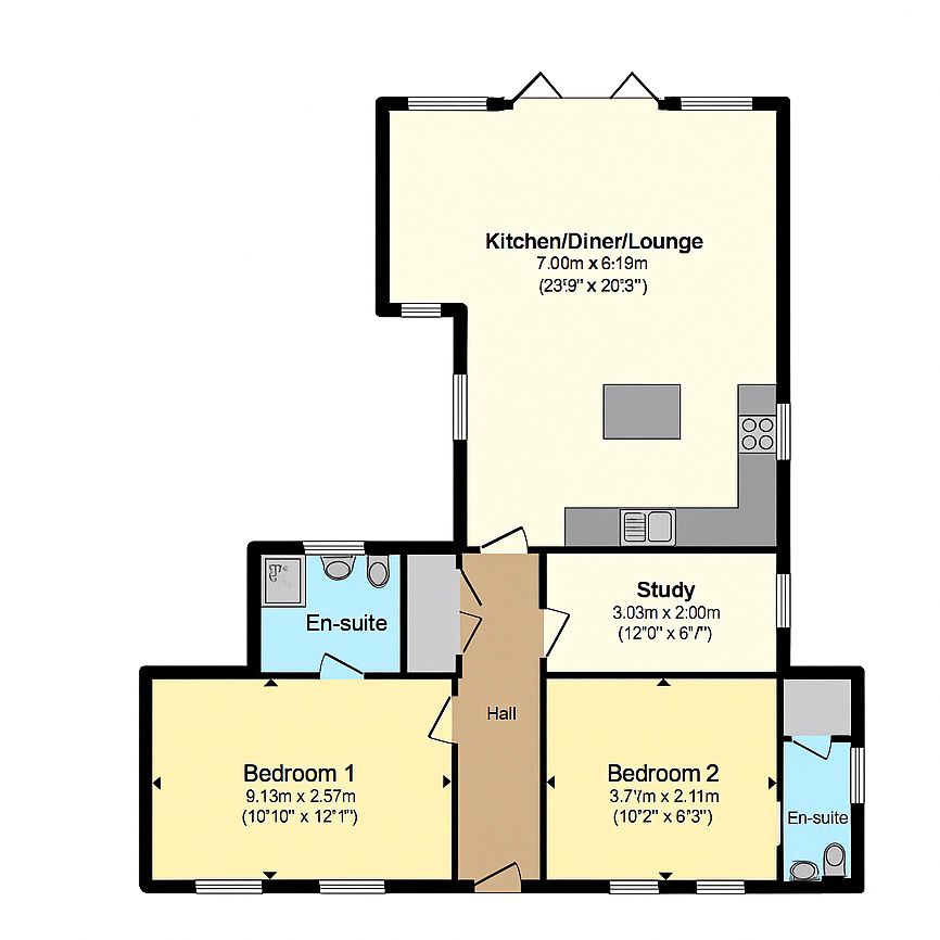 Chartwell House (bungalow), High Street, Bedfordshire floorplan