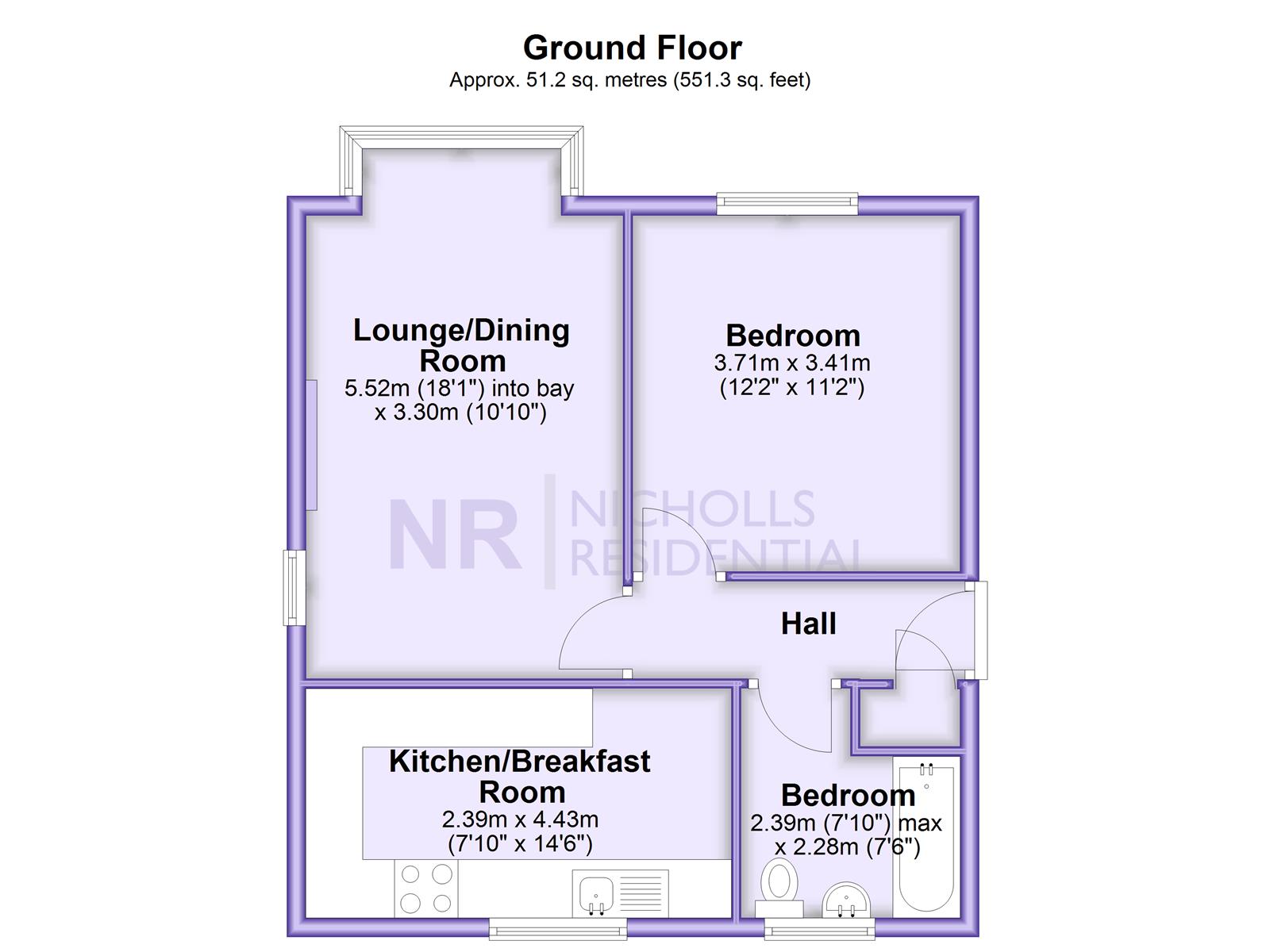 8 Warwick Court, Hook Road, Surbiton floorplan