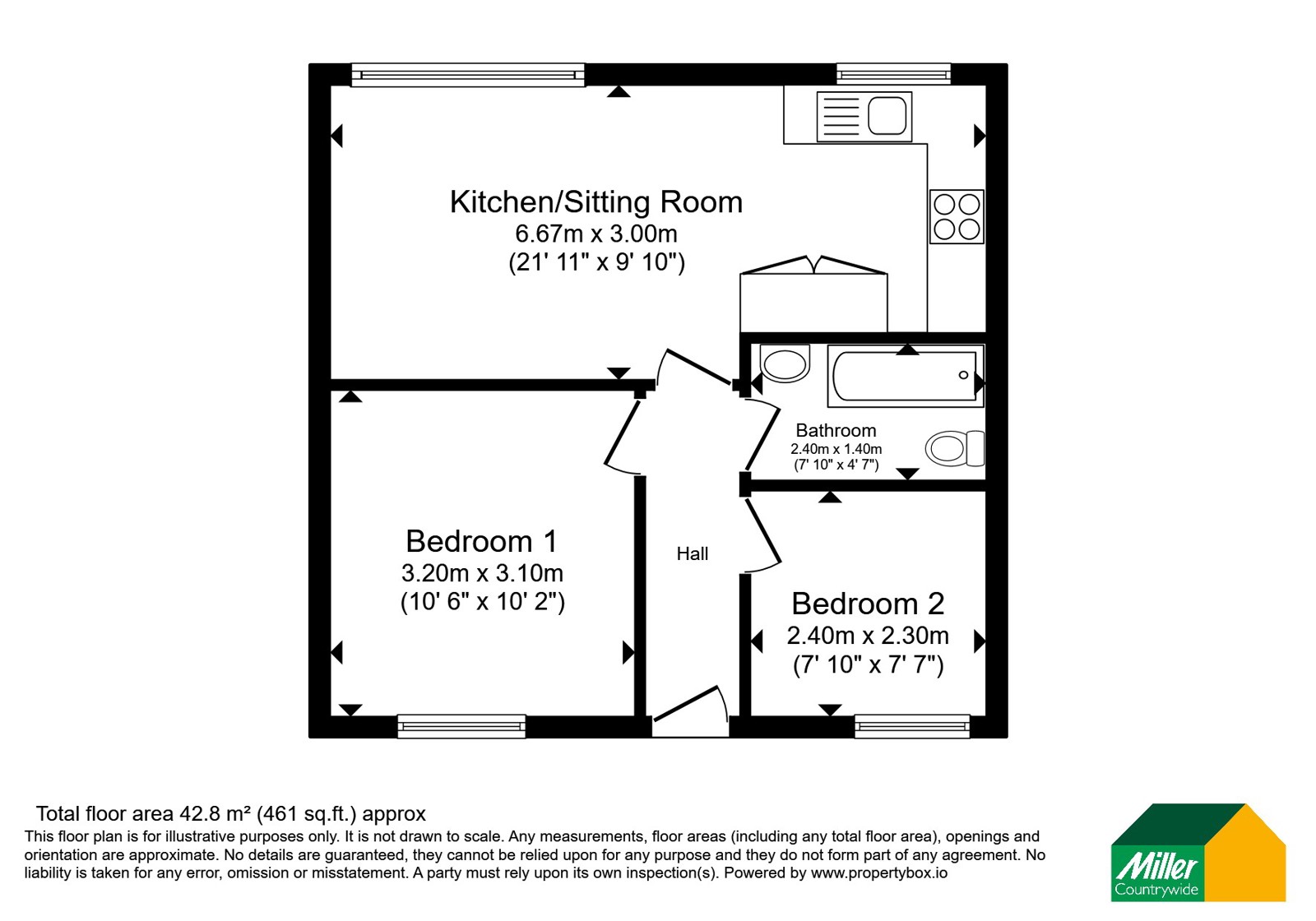 Flat 2, Marine Court,, Wheal Leisure, Cornwall floorplan