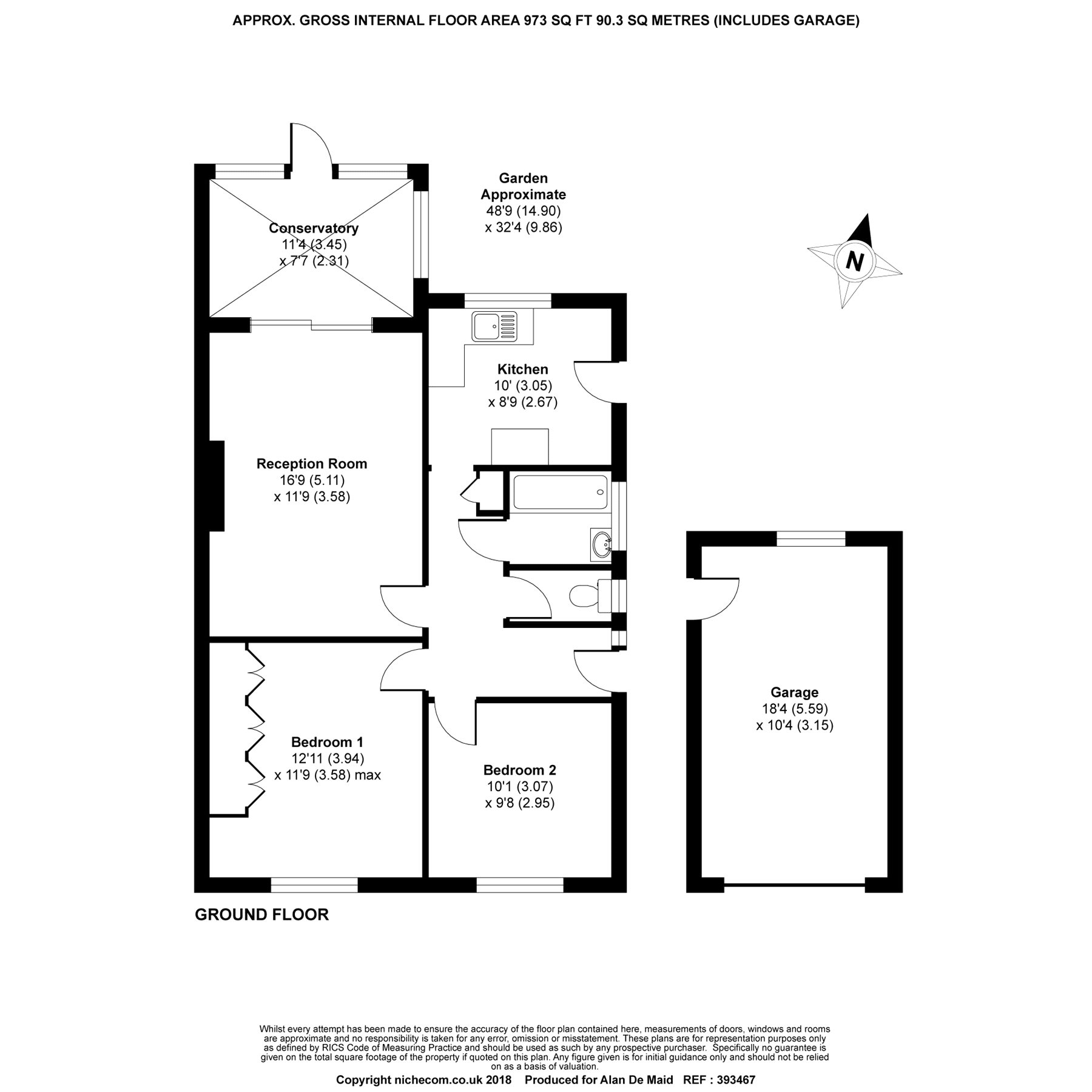 2 Bedrooms Semi-detached bungalow for sale in Middleton Avenue, Sidcup DA14