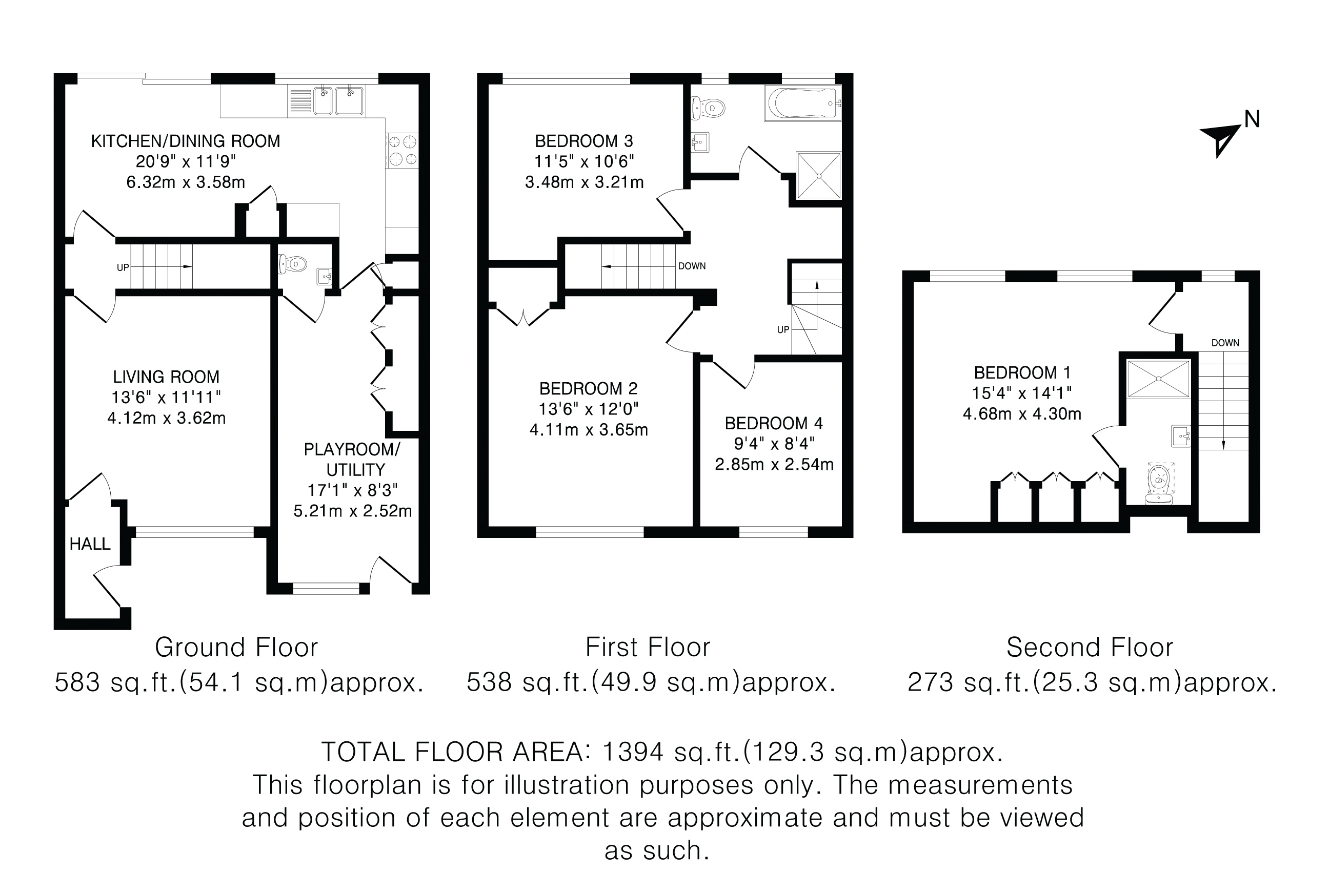 4, St Michaels Close, Harpenden floorplan